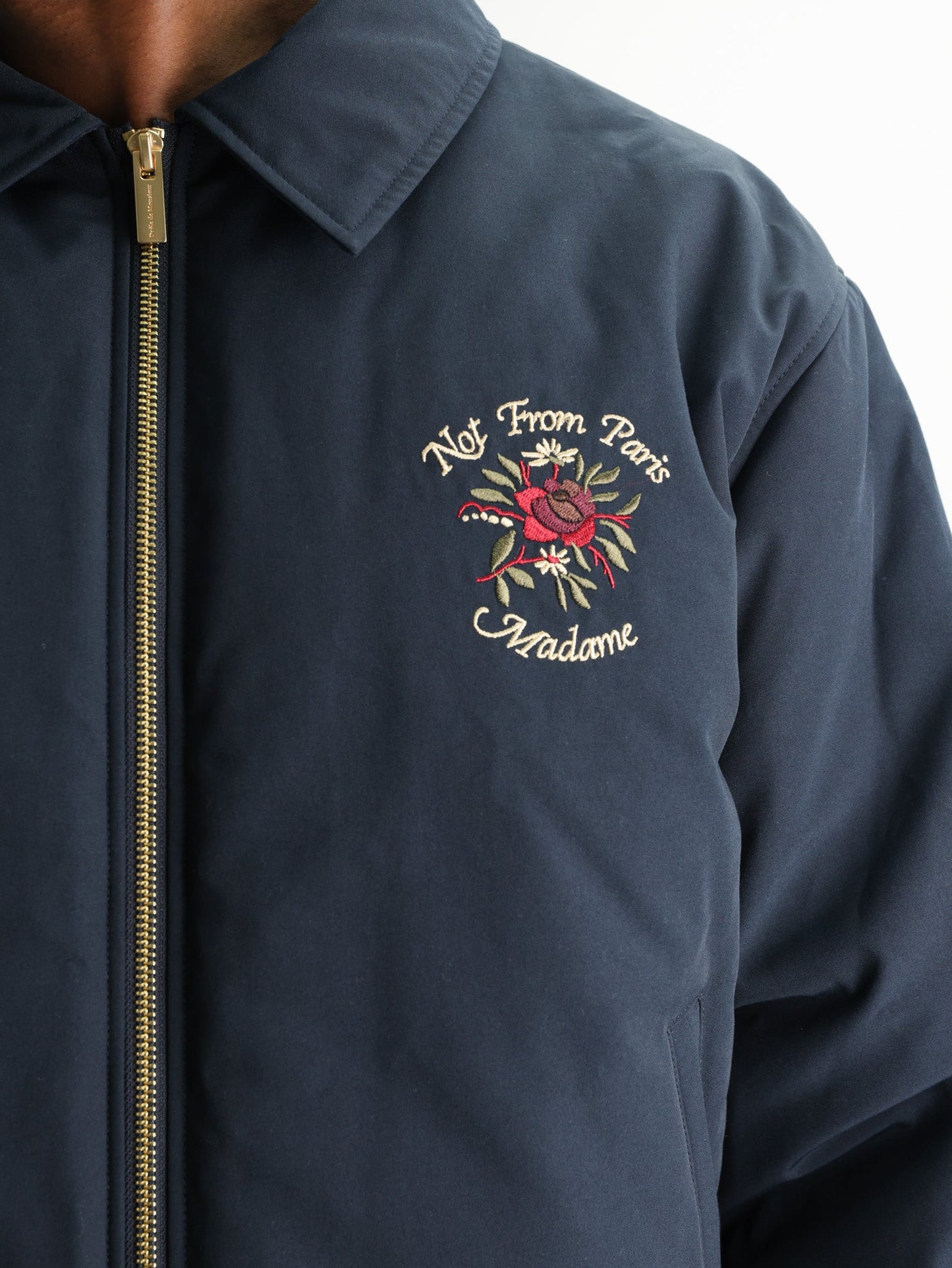 Drole Jacket Bomber Slogan Rose Navy