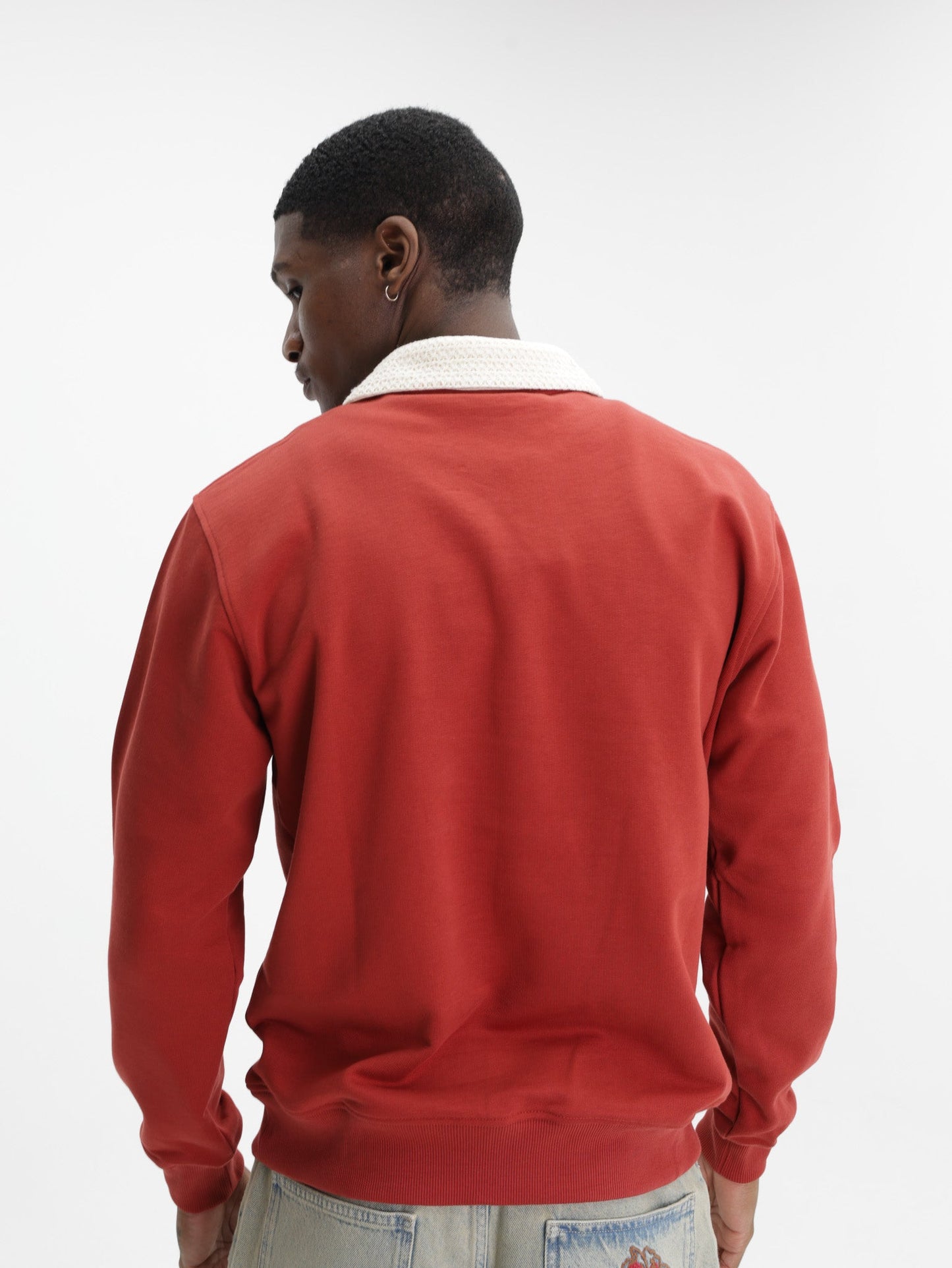 Drole Golfer Drele Col Crochet Dark Red