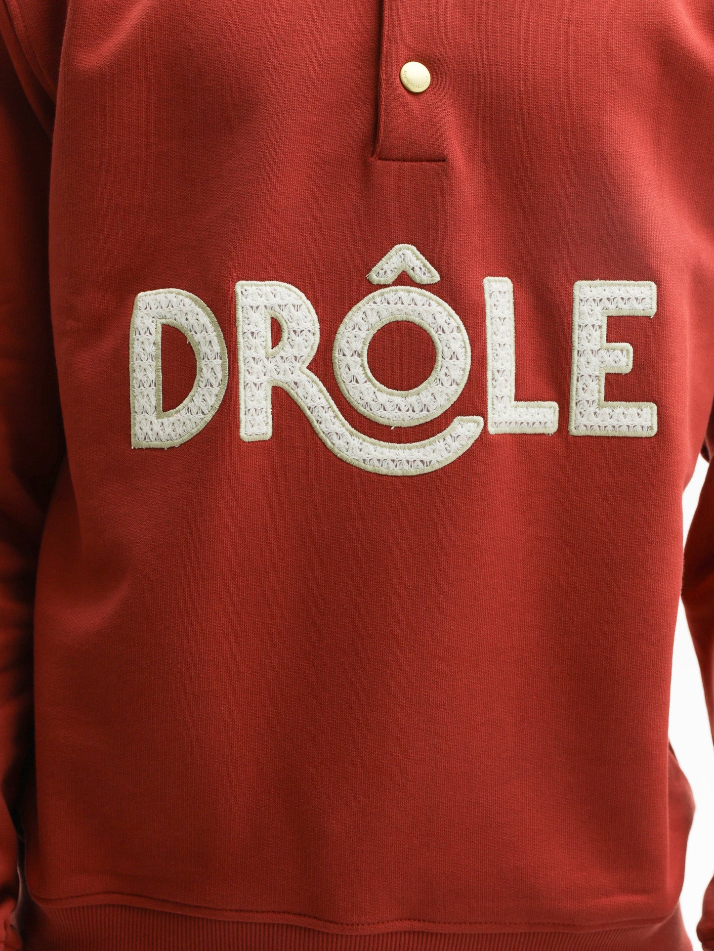 Drole Golfer Drele Col Crochet Dark Red