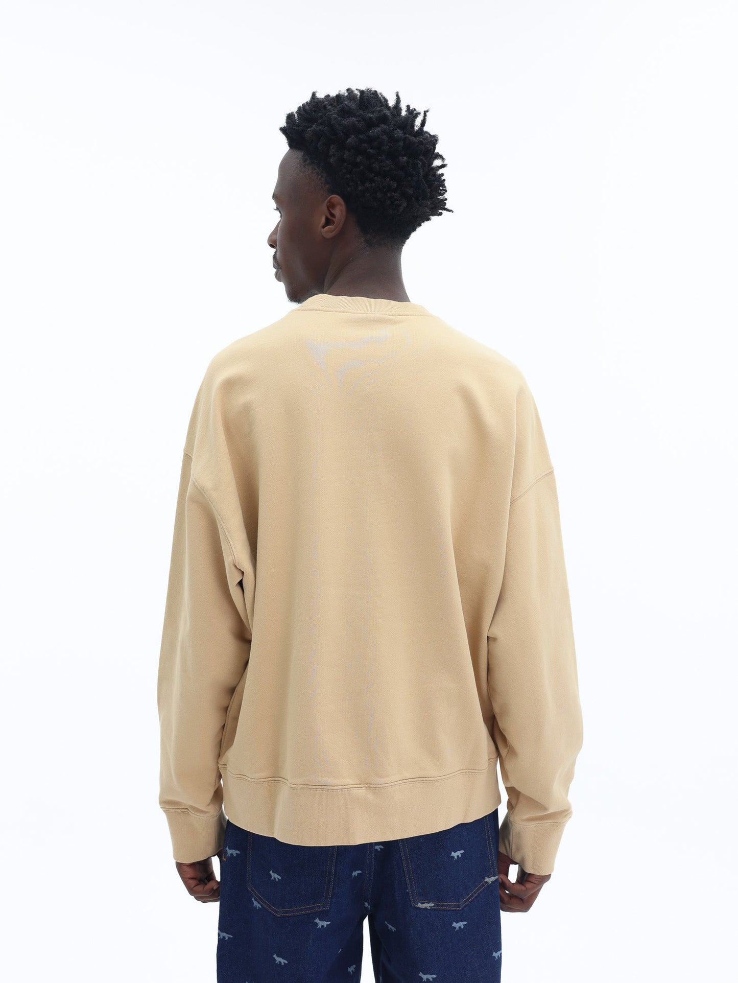 Maison Kitsune Sweatshirt Crafted Daisy Oversize Beige