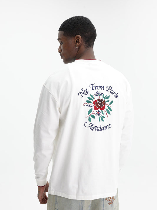 Drole Sweater Slogan Rose Off White