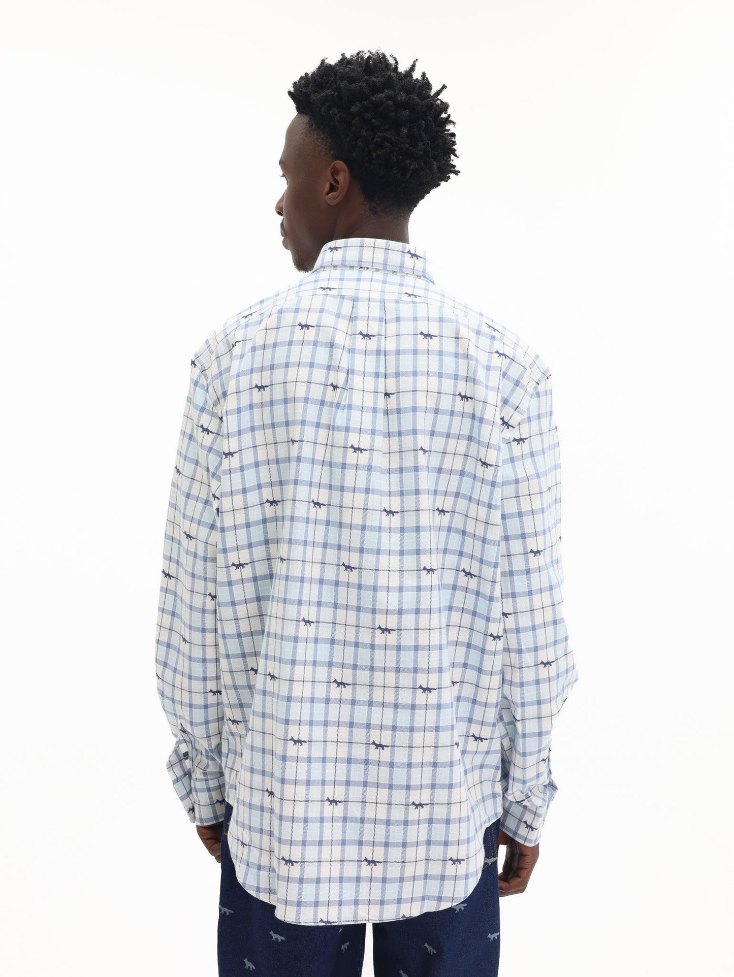 Maison Kitsune Shirt Skate Double Pocket Blue