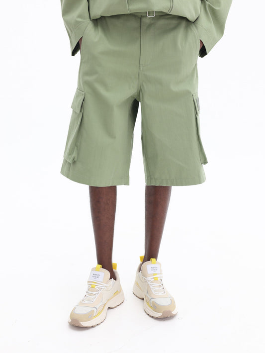 Maison Kitsune Shorts Cargo Bermuda Green