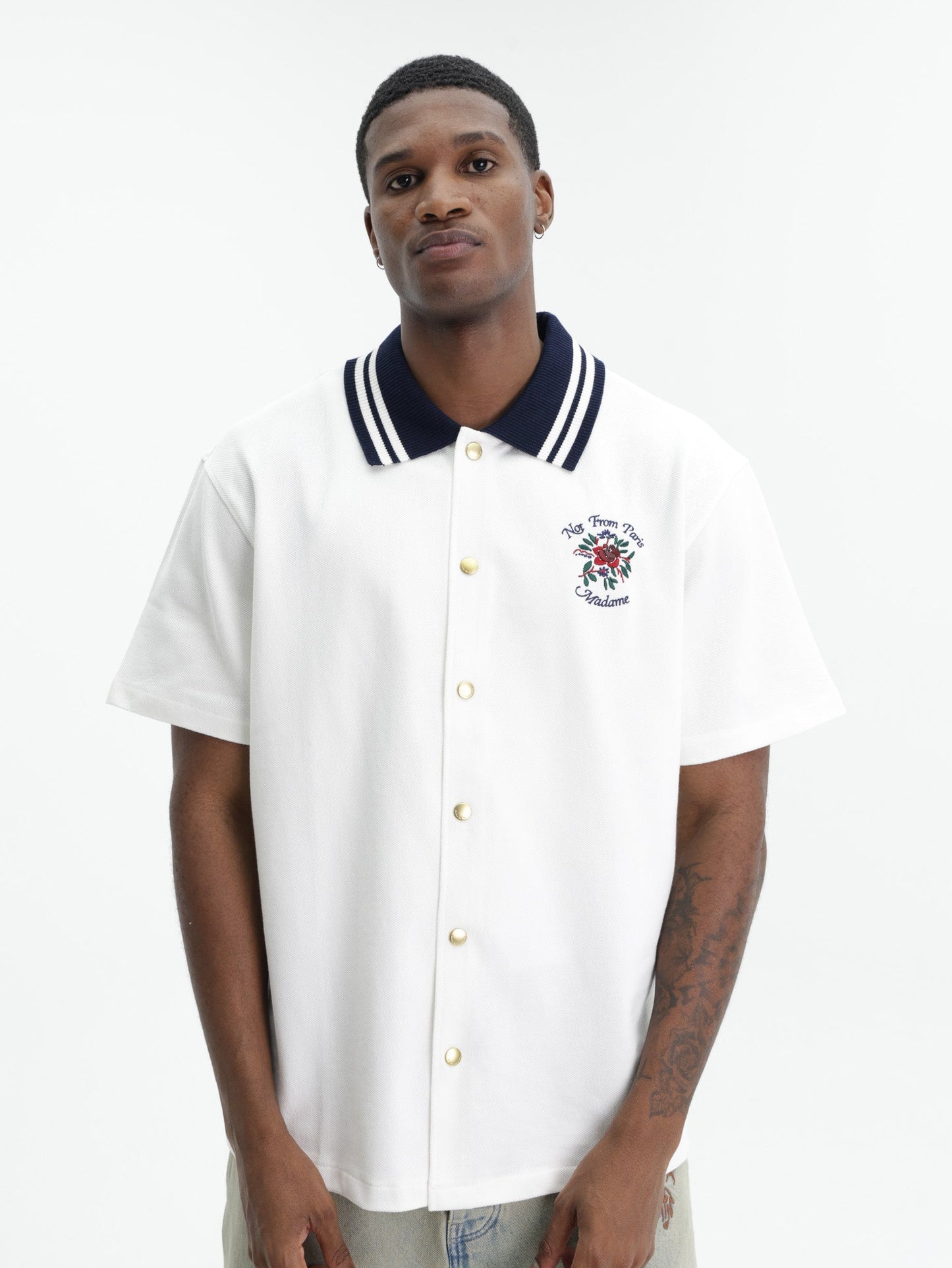 Drole Shirt Piquee Slogan Rose Off White