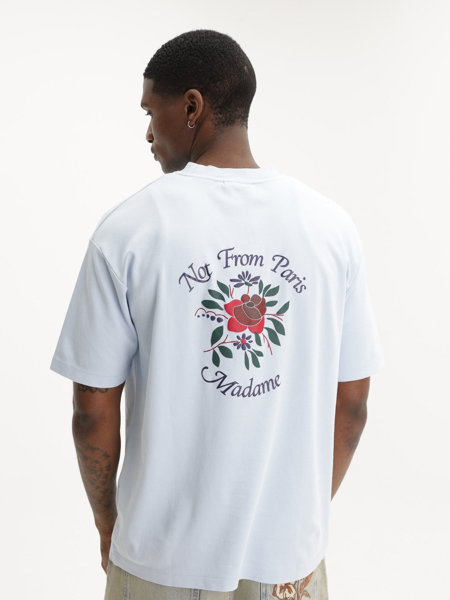Drole T-Shirt Slogan Rose Light Blue