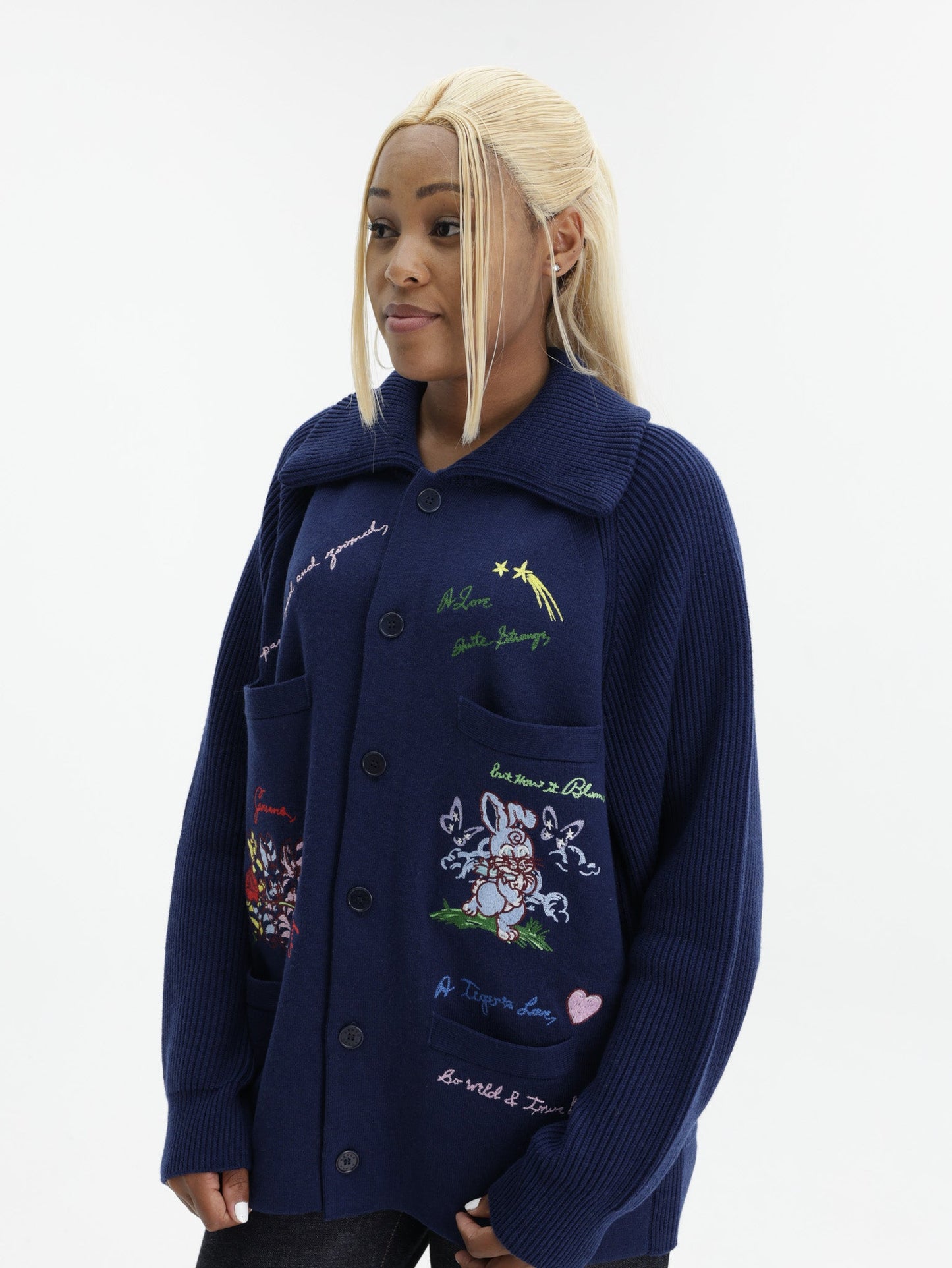 Kenzo Cardigan Cartoon Navy Blue
