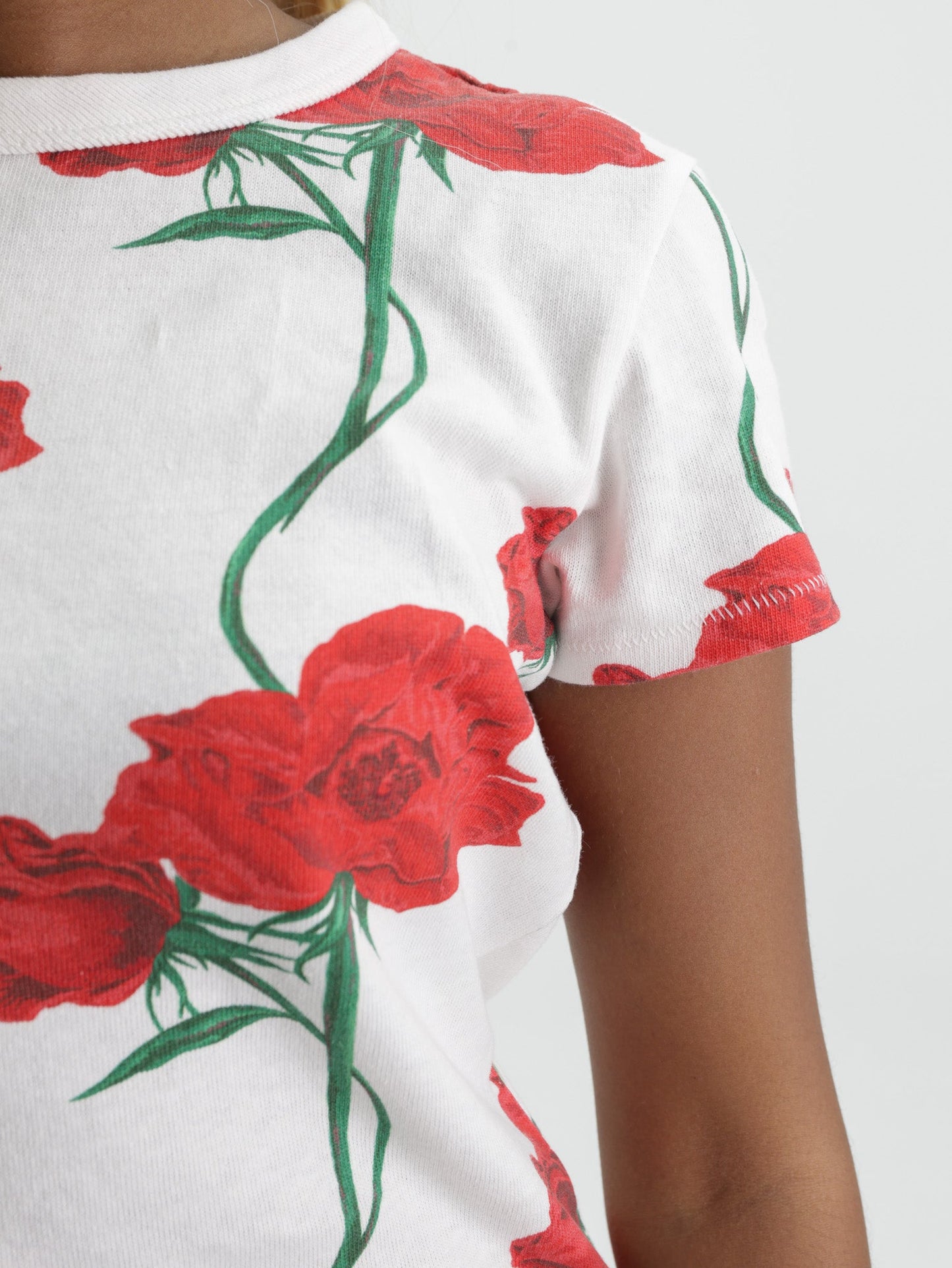 Kenzo T-Shirt Floral Off White-Red