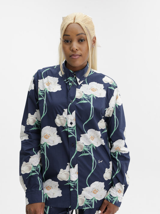 Kenzo Shirt LS Floral Navy Blue