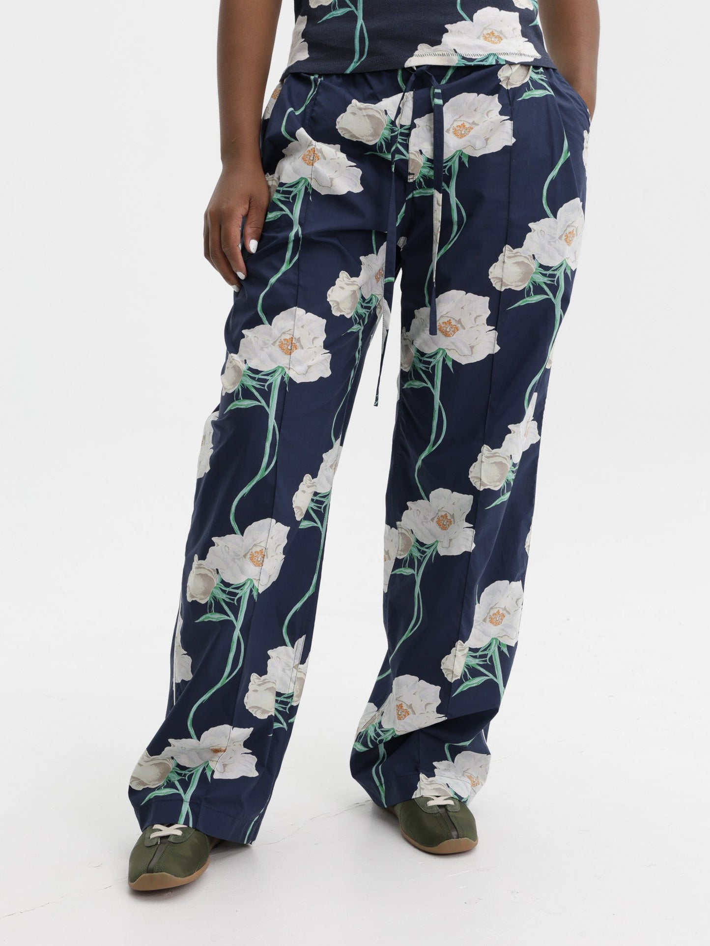 Kenzo Pants Floral Navy Blue