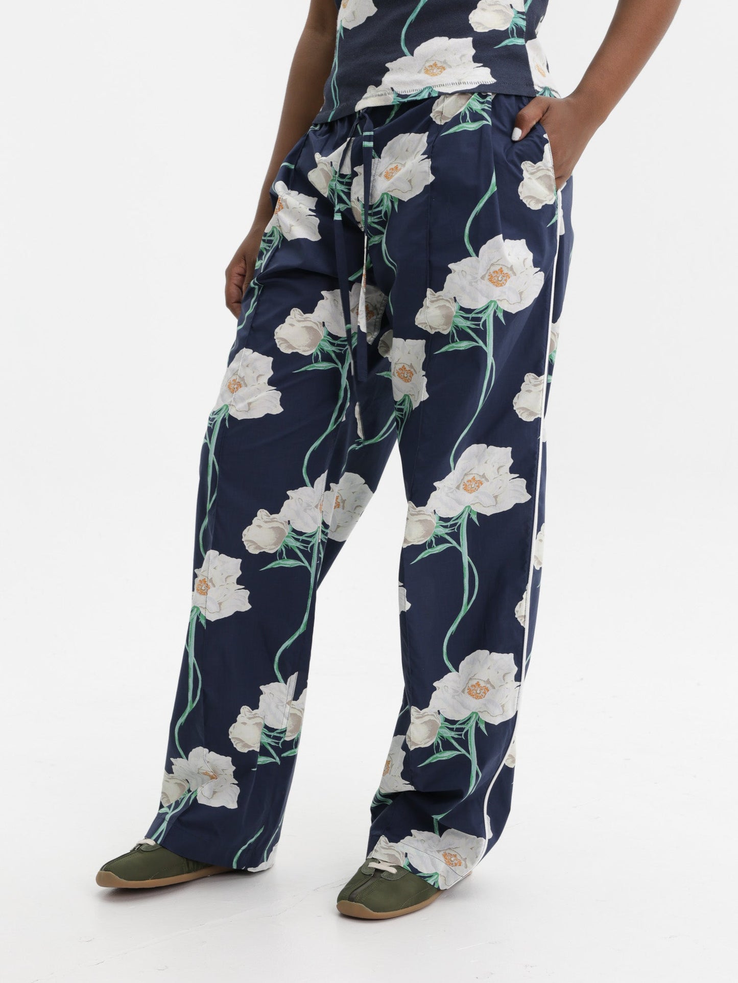 Kenzo Pants Floral Navy Blue