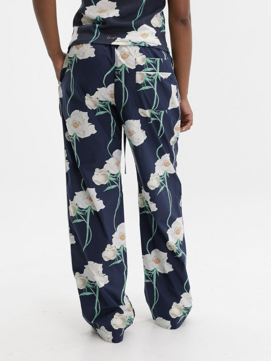 Kenzo Pants Floral Navy Blue