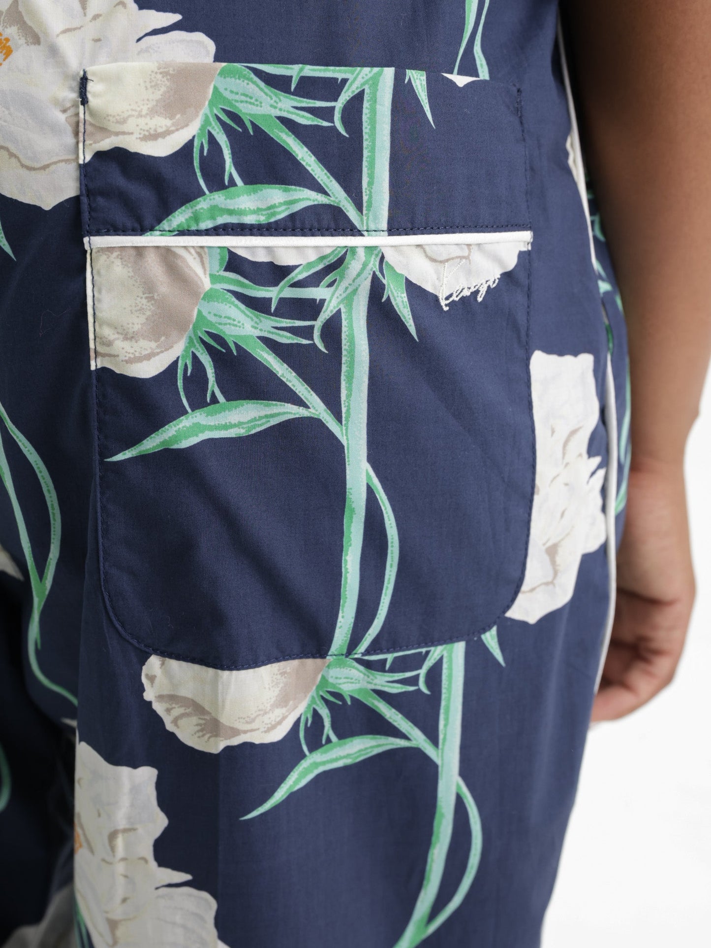 Kenzo Pants Floral Navy Blue