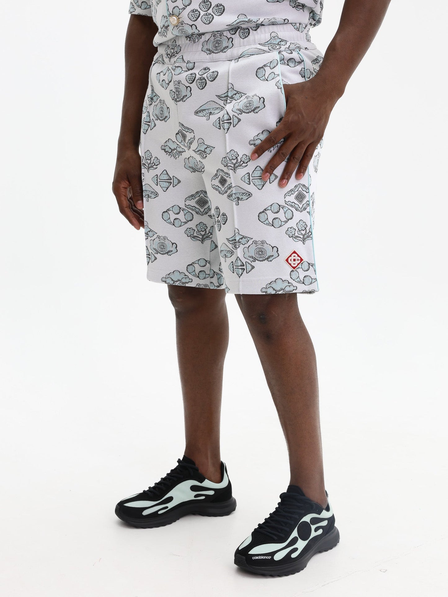 Casablanca Shorts Jacquard Track Off White-Multi