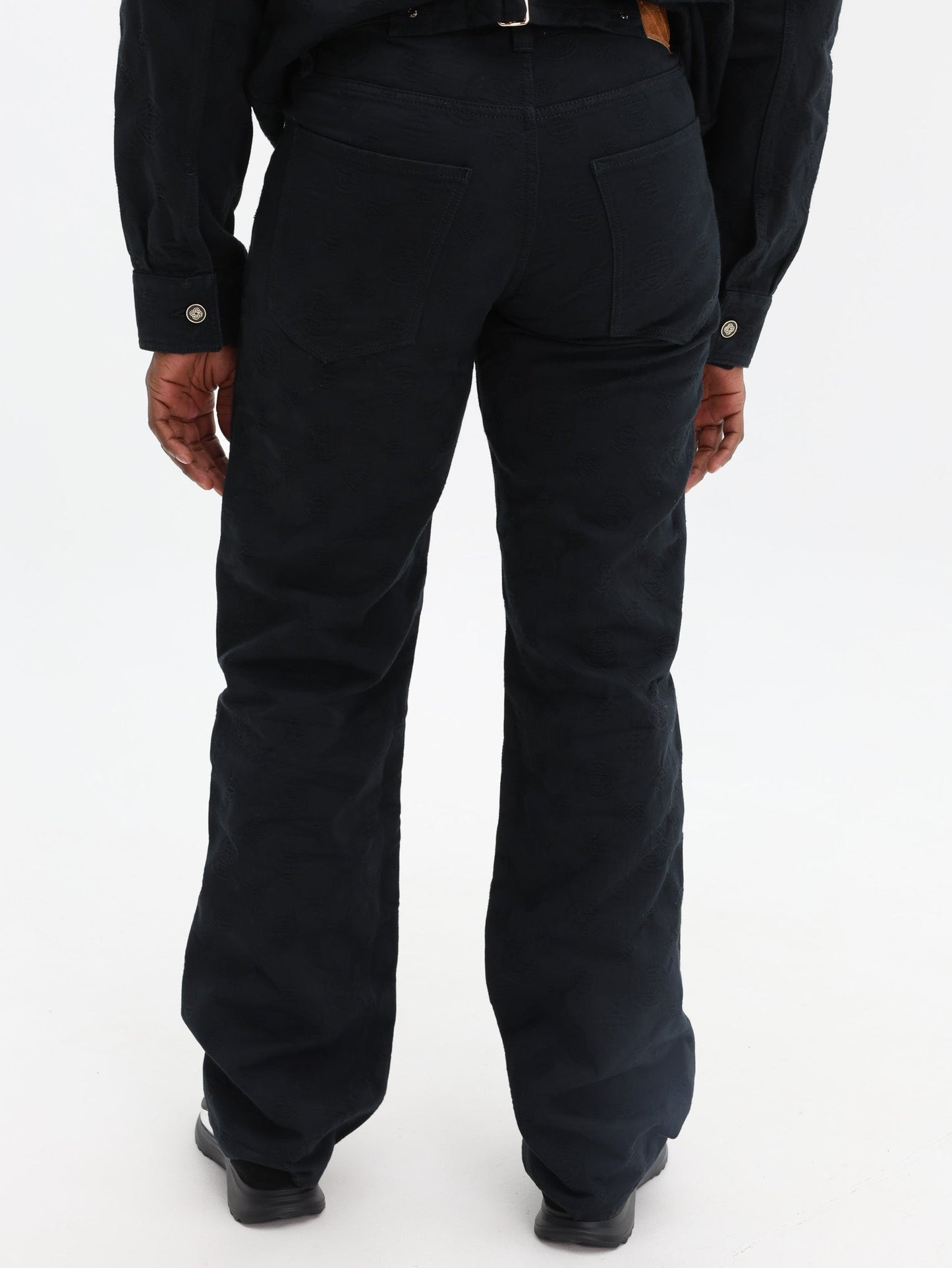 Casablanca Jeans Straight Leg Monogram Black