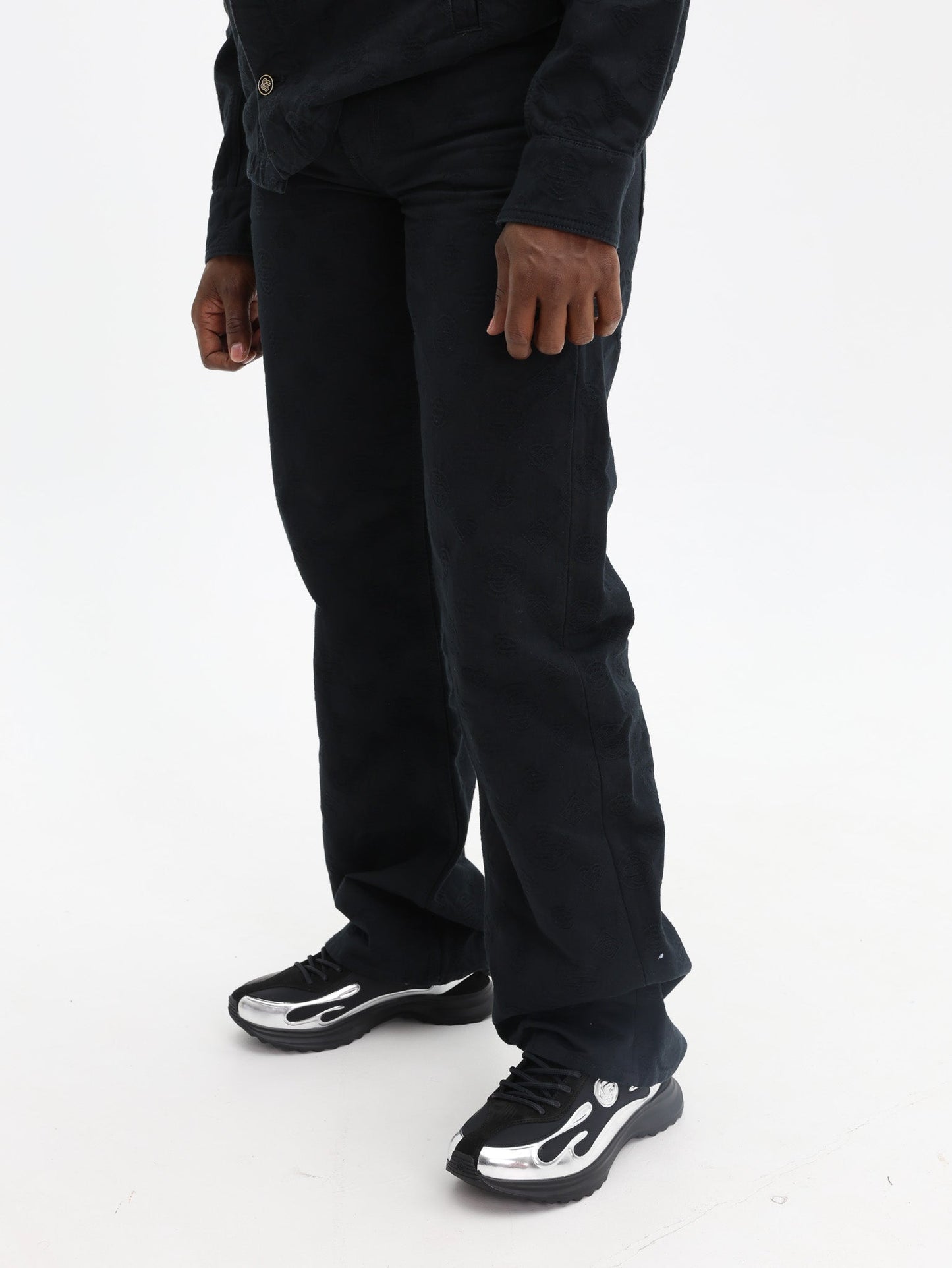 Casablanca Jeans Straight Leg Monogram Black