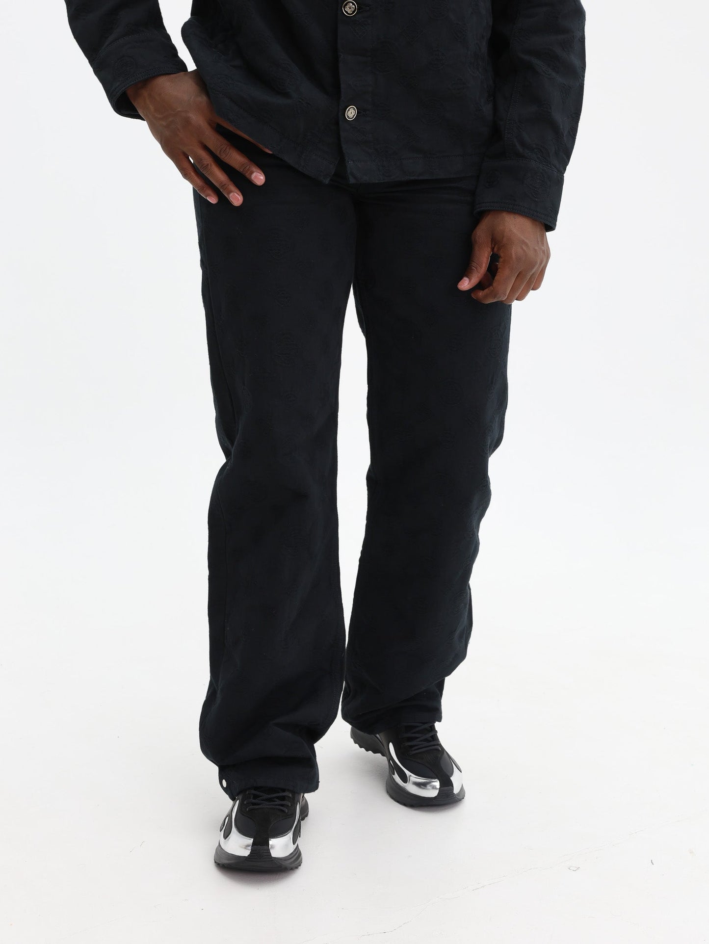 Casablanca Jeans Straight Leg Monogram Black