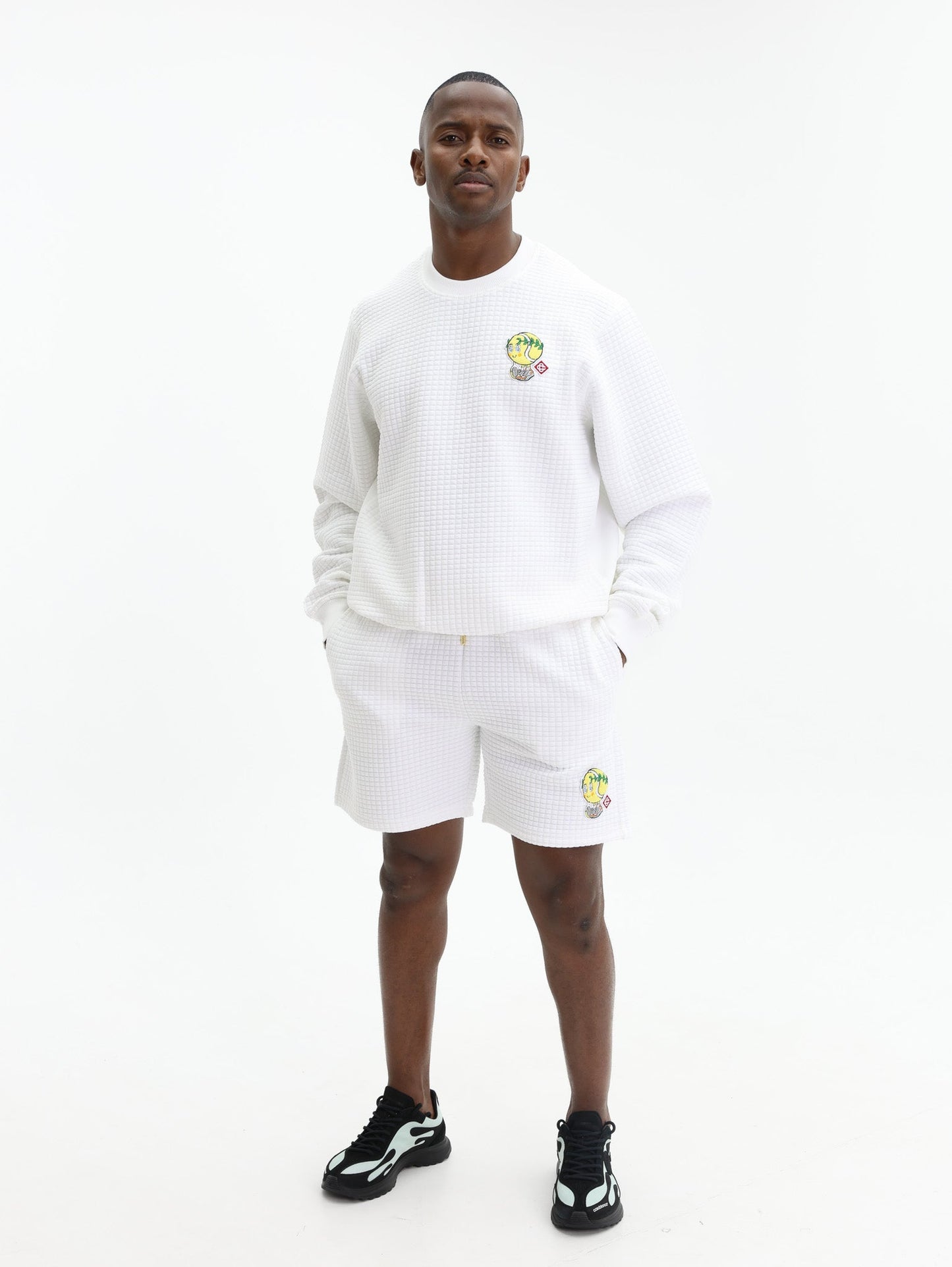 Casablanca Sweater Grid White