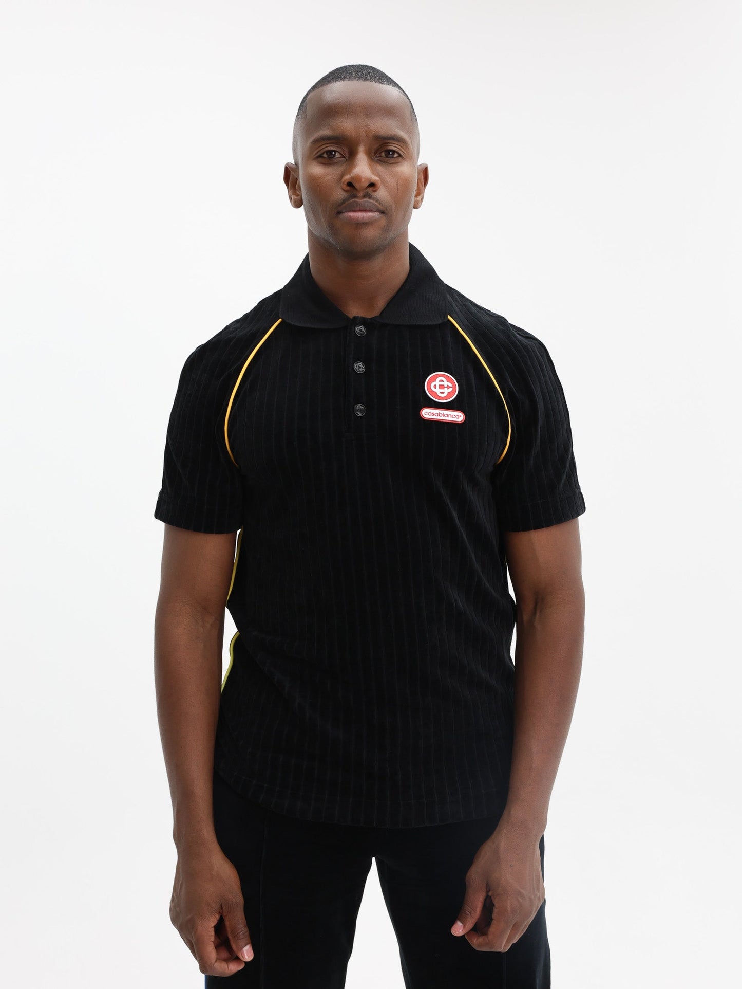 Casablanca Golfer Rib Velour Raglan Black
