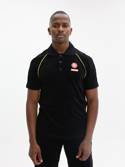 Casablanca Golfer Rib Velour Raglan Black