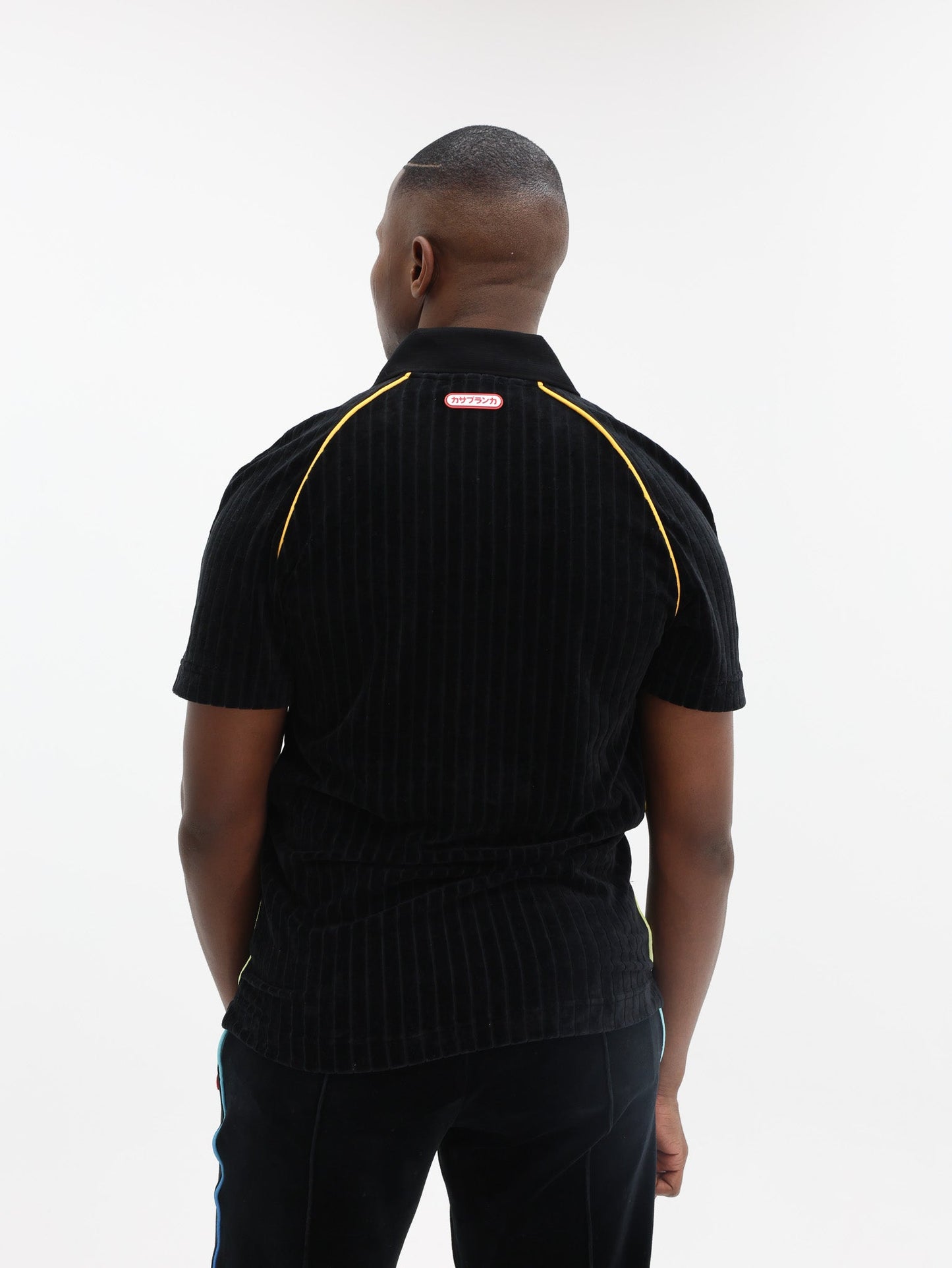 Casablanca Golfer Rib Velour Raglan Black