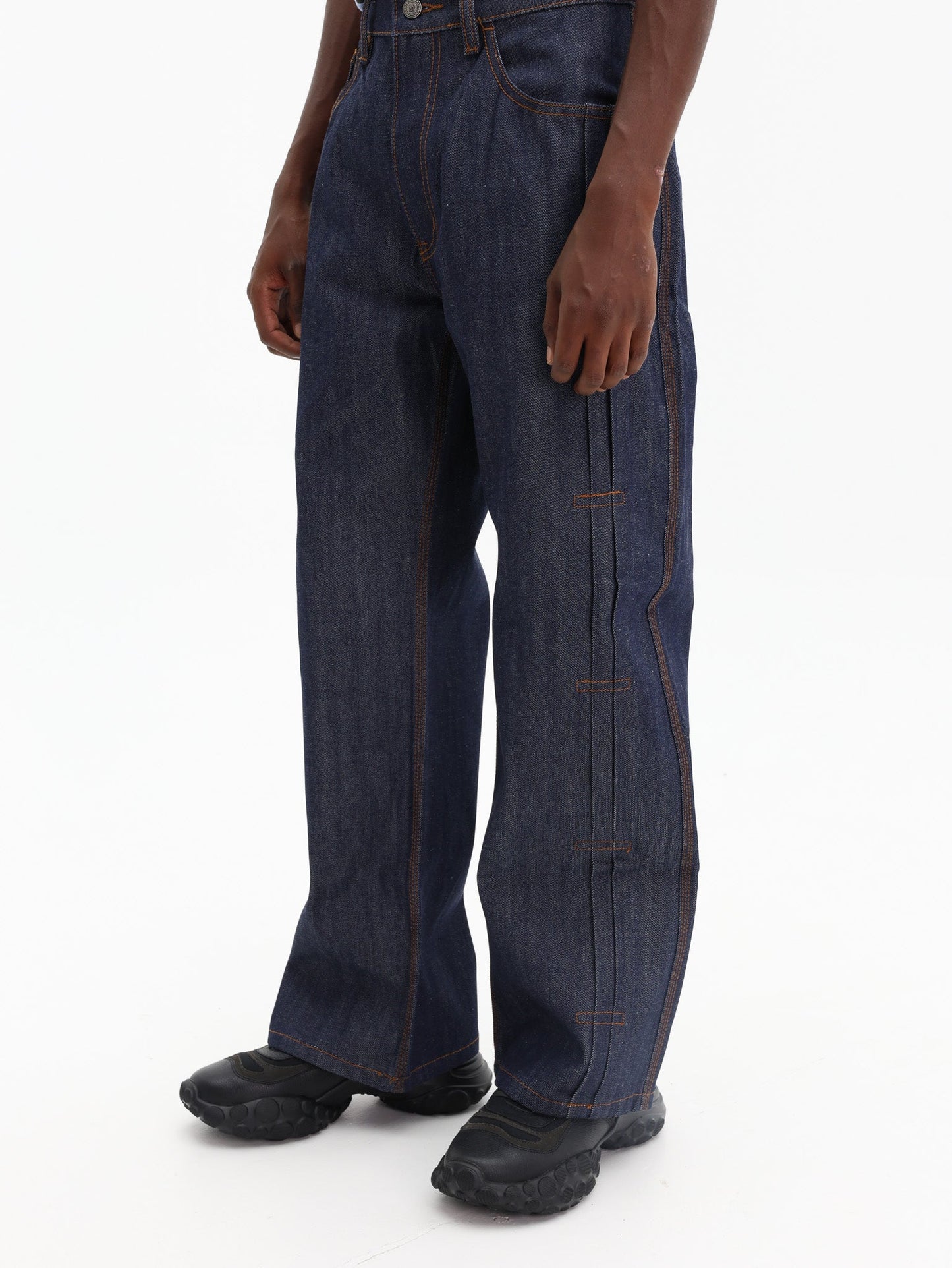 Kidsuper Jeans Raw Denim Pleated Indigo