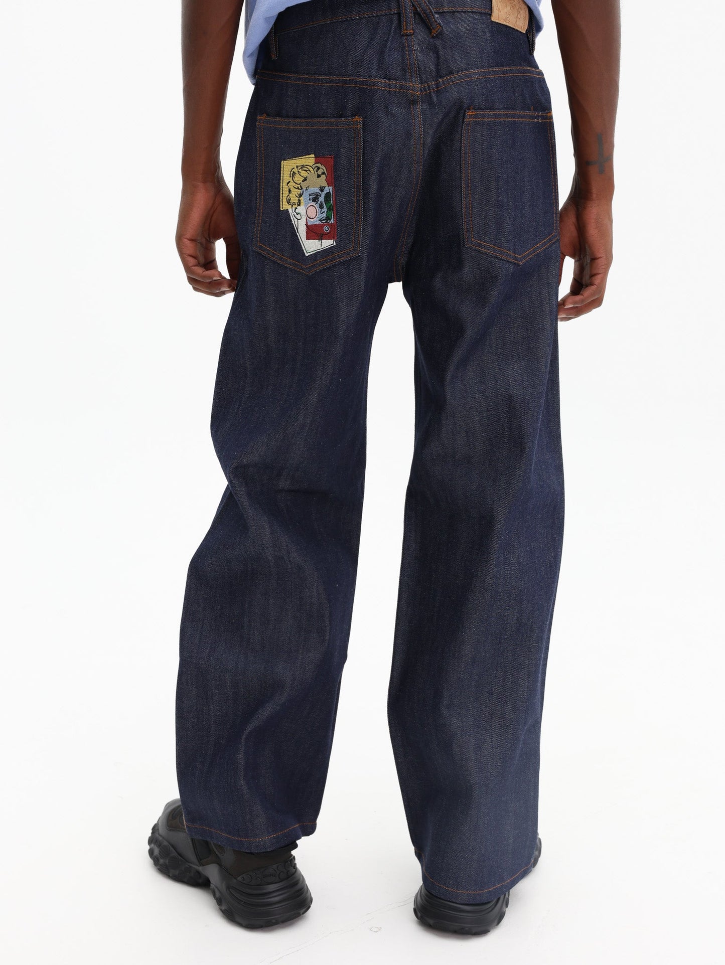 Kidsuper Jeans Raw Denim Pleated Indigo