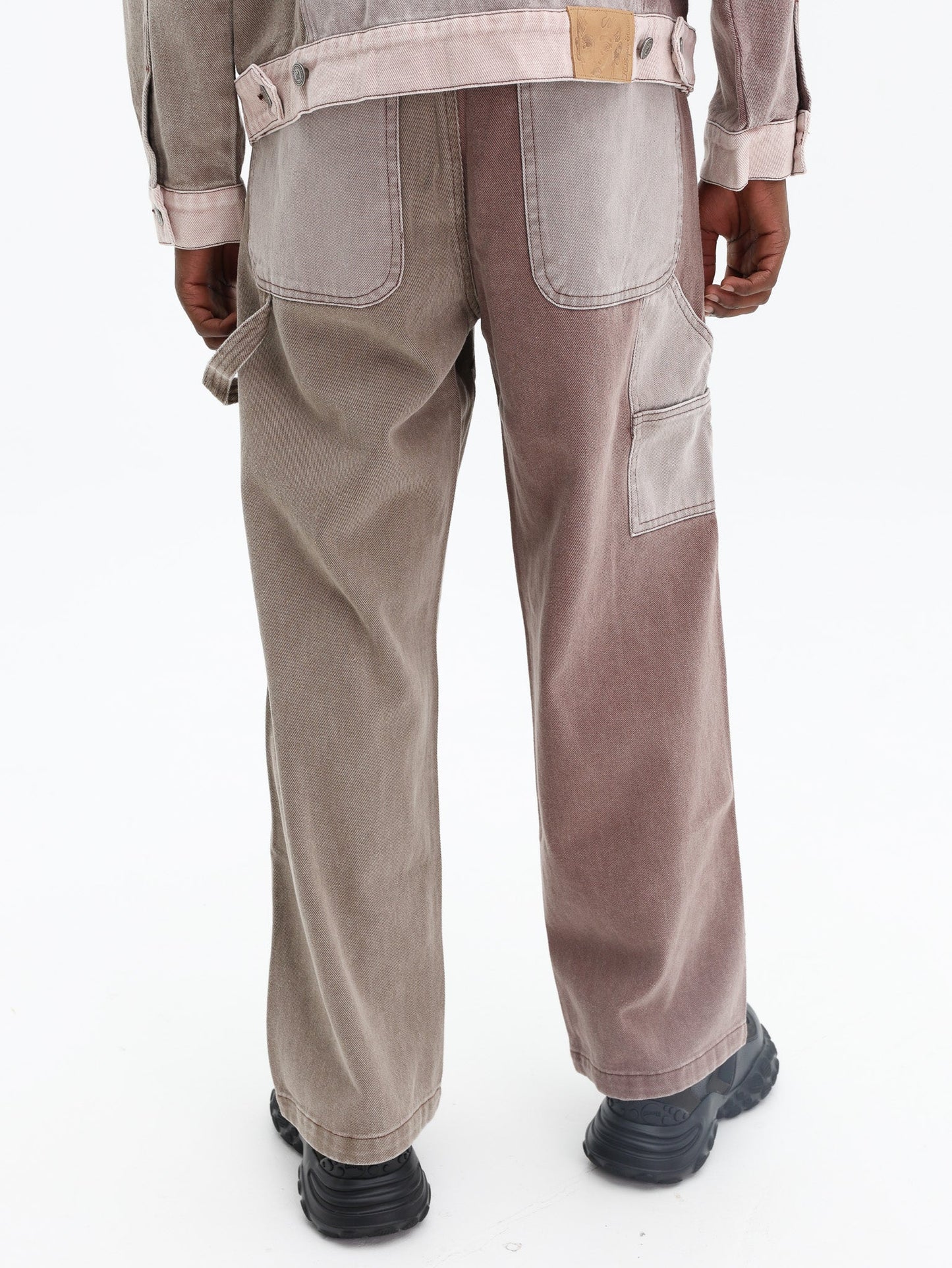 Kidsuper Pants Patchwork Face Double Knee Brown