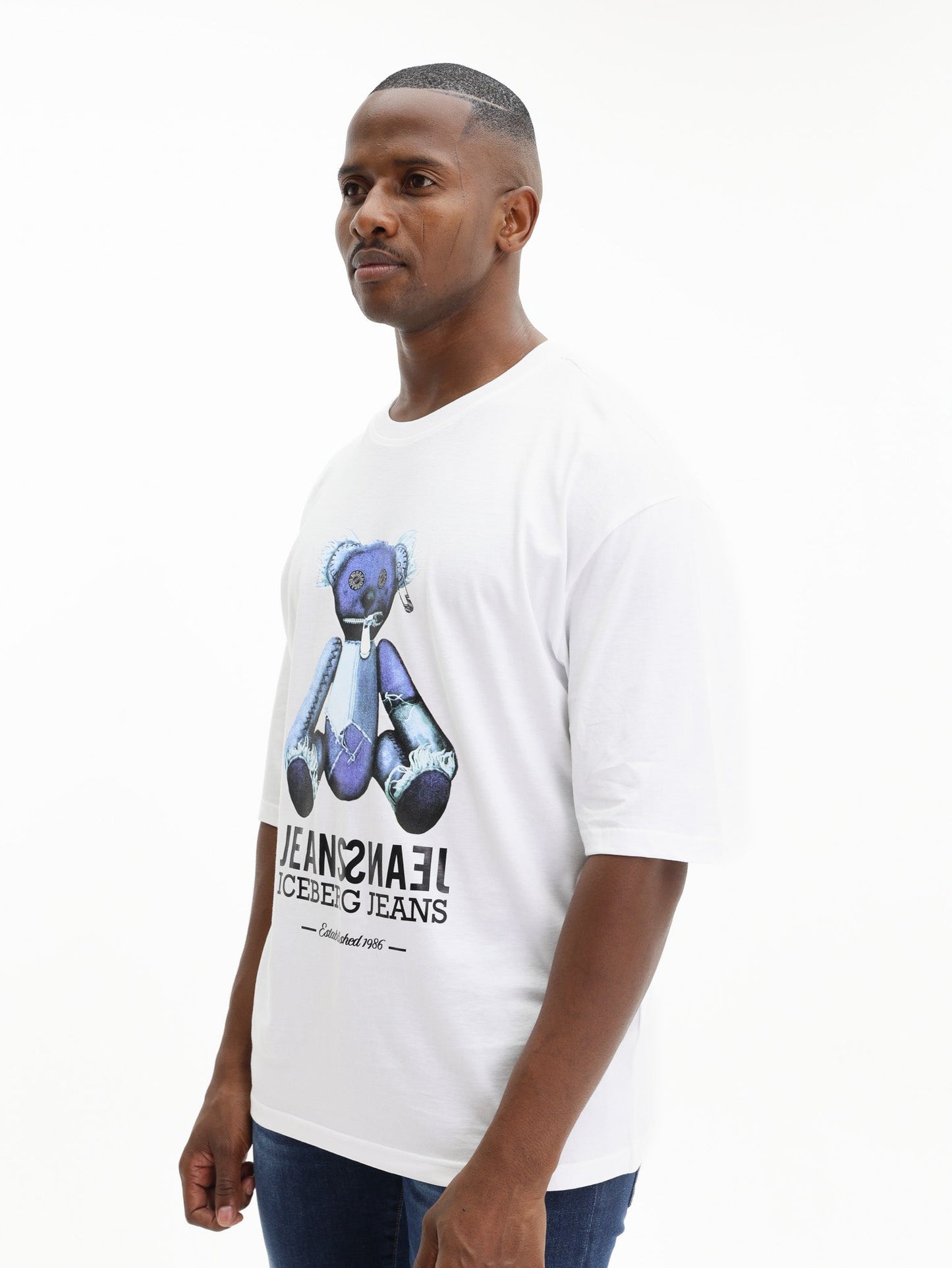 Iceberg T-Shirt Teddy Bear Print White