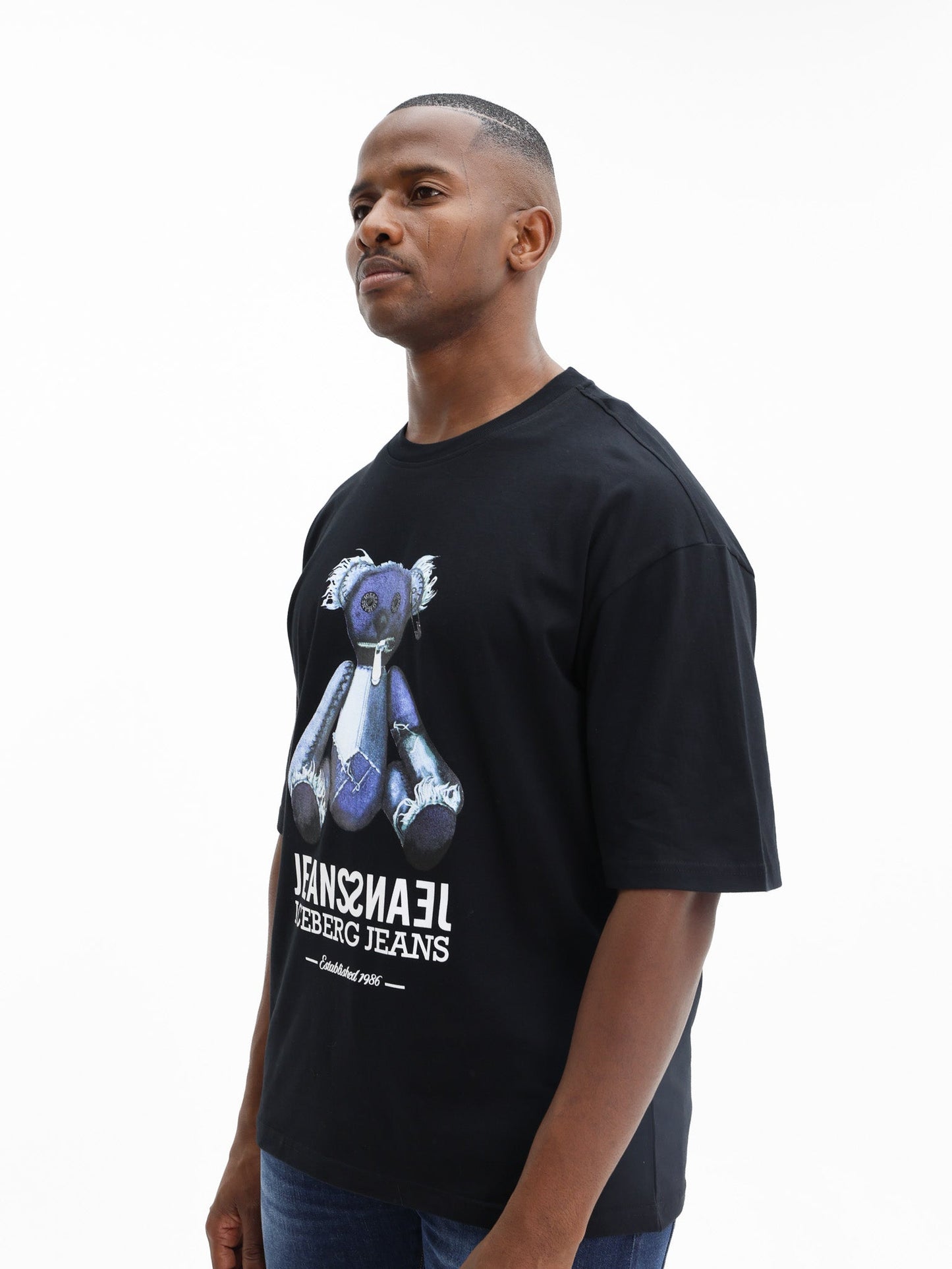 Iceberg T-Shirt Teddy Bear Print Black