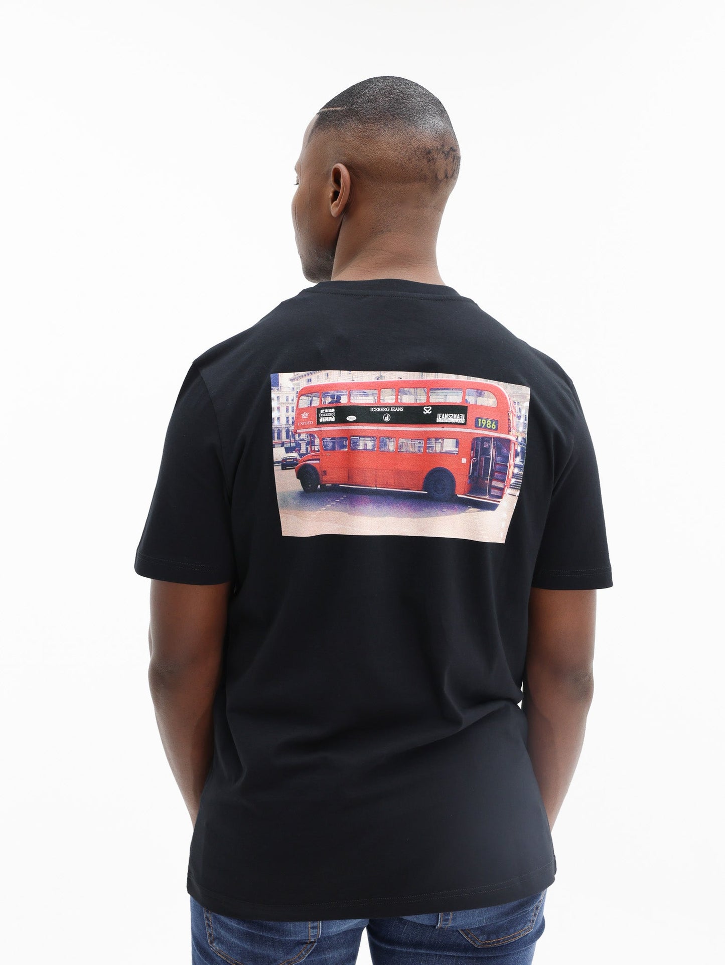 Iceberg T-Shirt Embro Logo Double Decker Back Print White