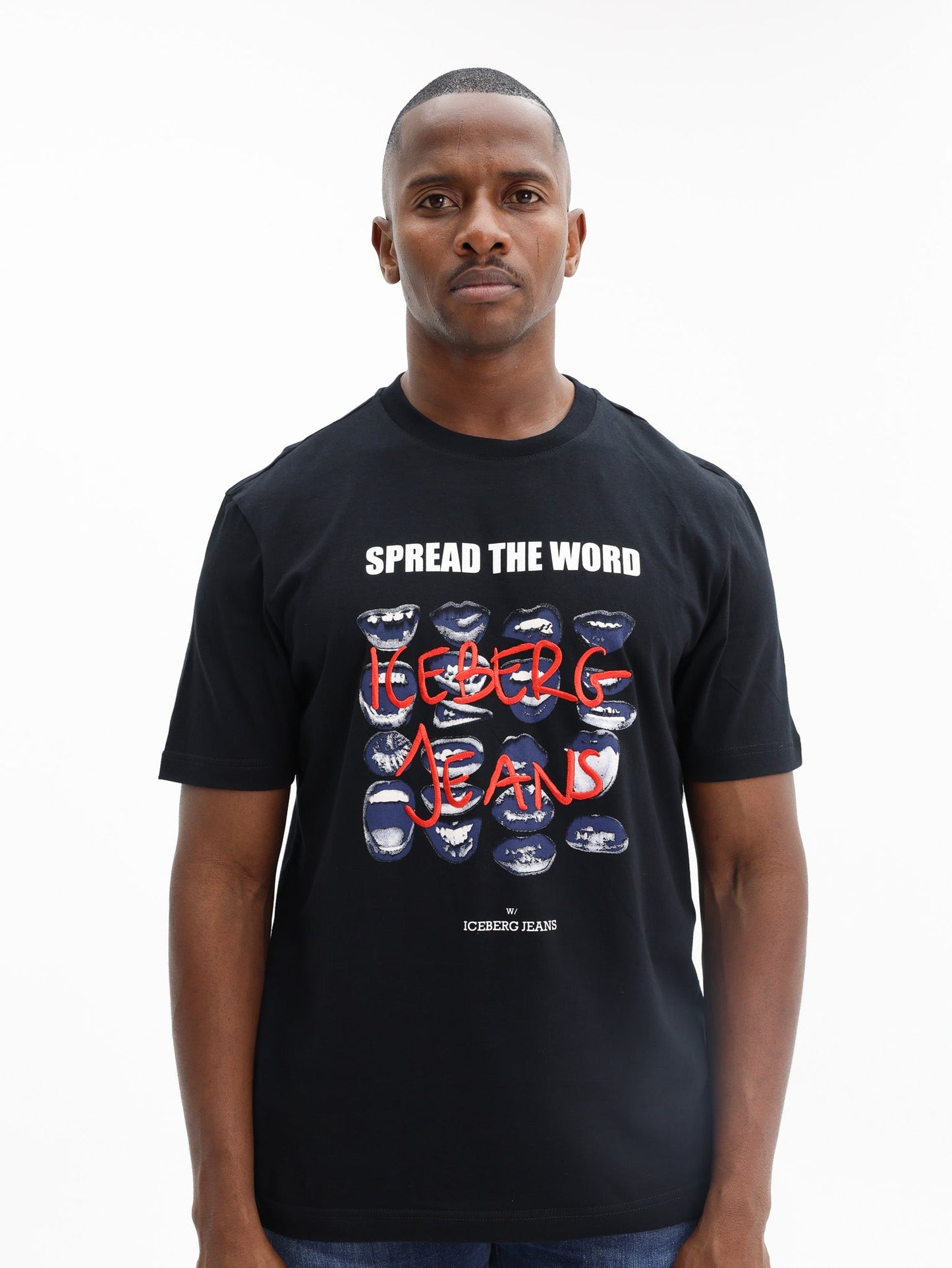 Iceberg T-Shirt Mountain Logo Black