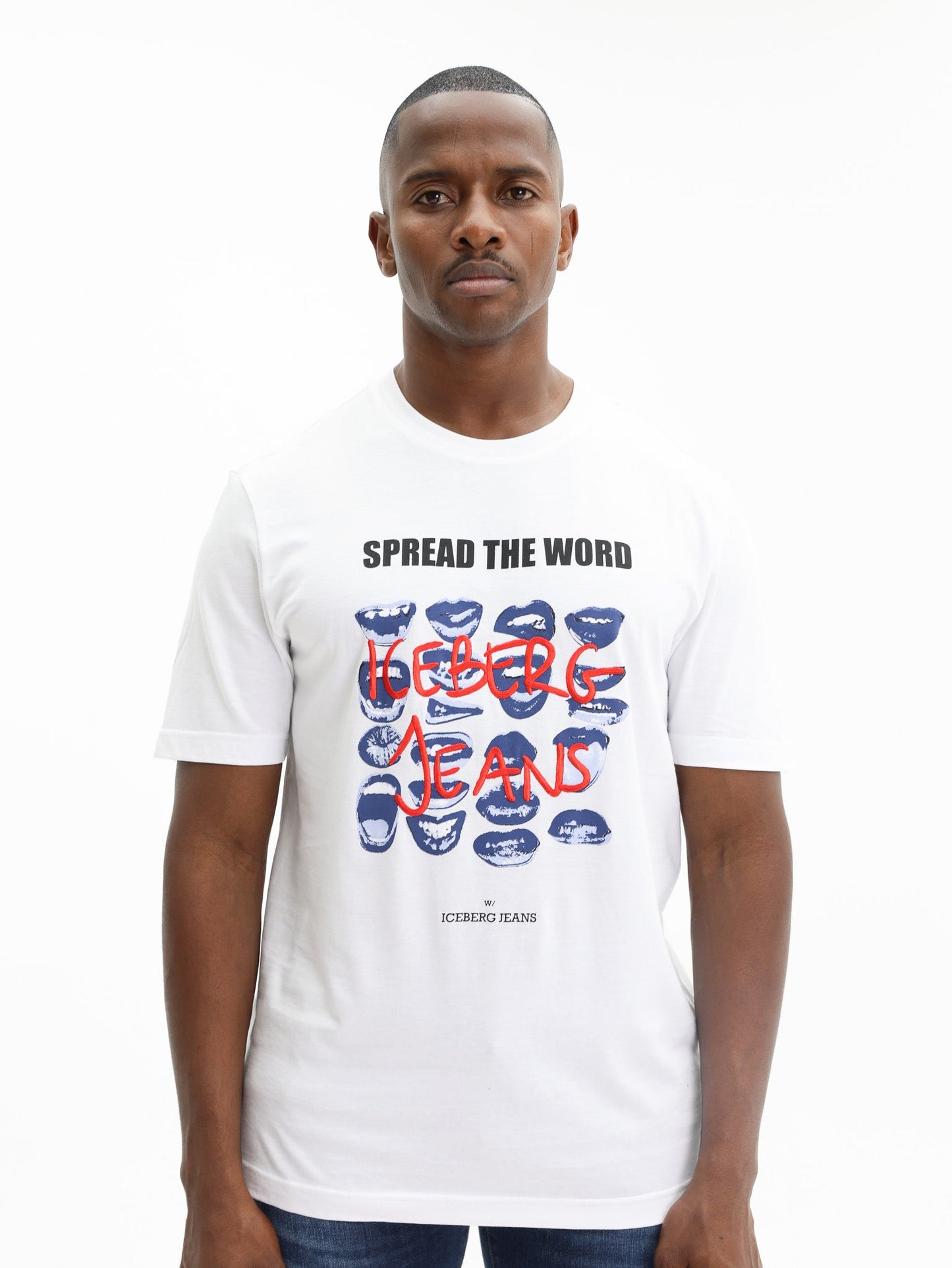 Iceberg T-Shirt Mouth Print Logo White