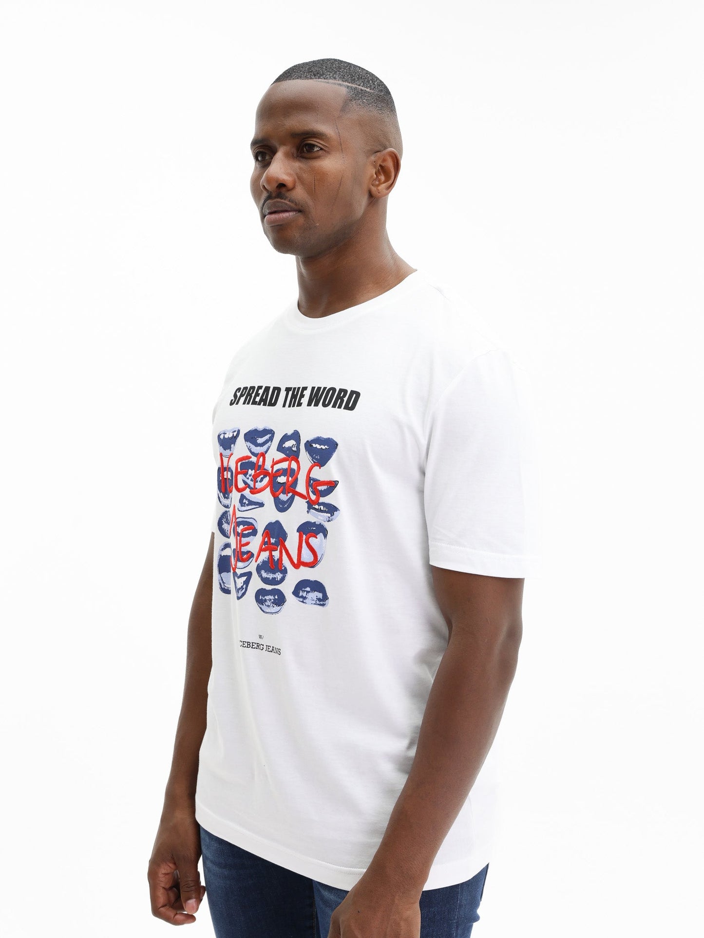 Iceberg T-Shirt Mouth Print Logo White