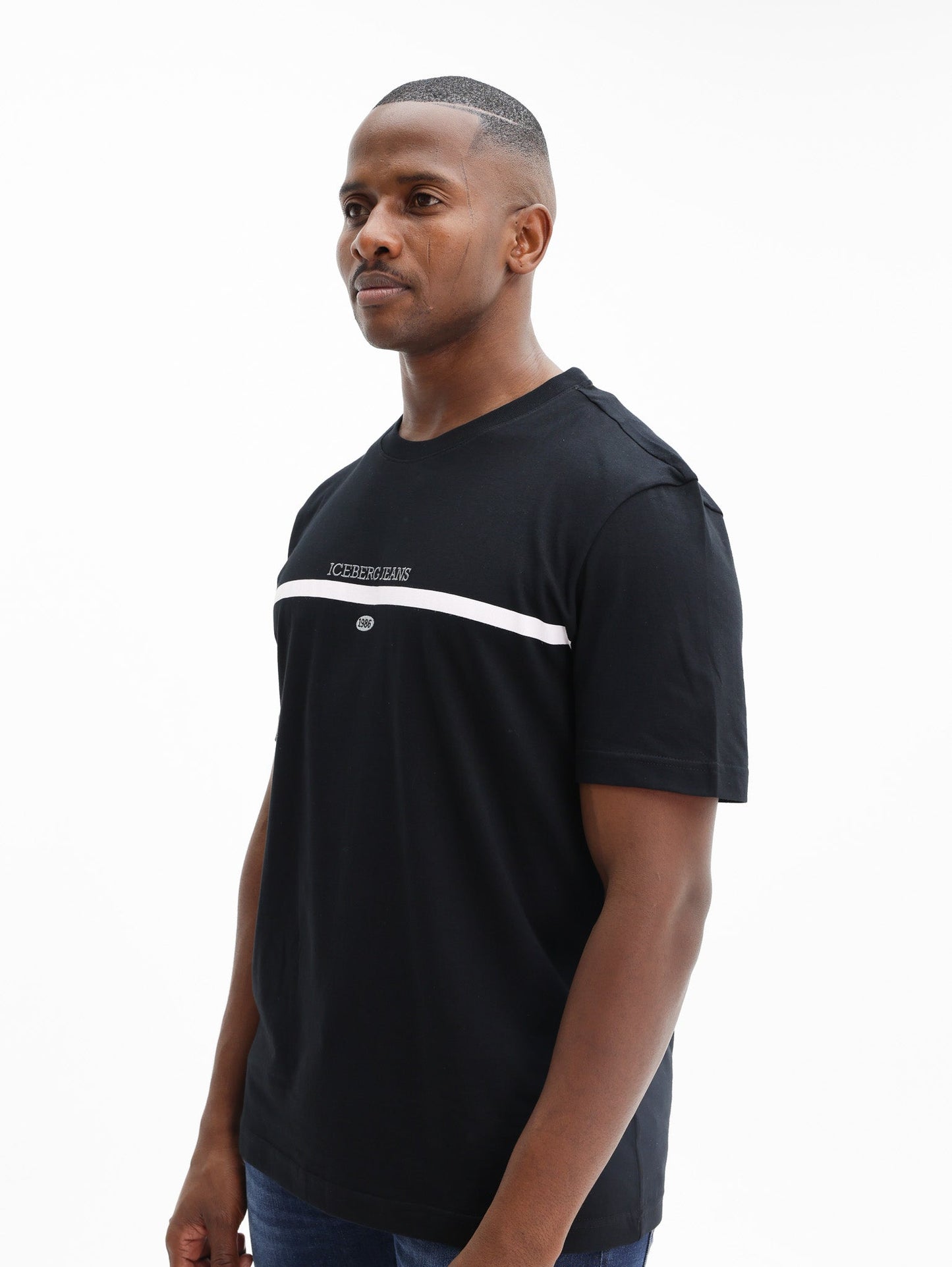 Iceberg T-Shirt 1986 Embroidery Logo Black
