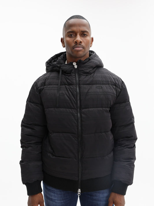 Iceberg Bomber Jacket Jacquard Logo Black