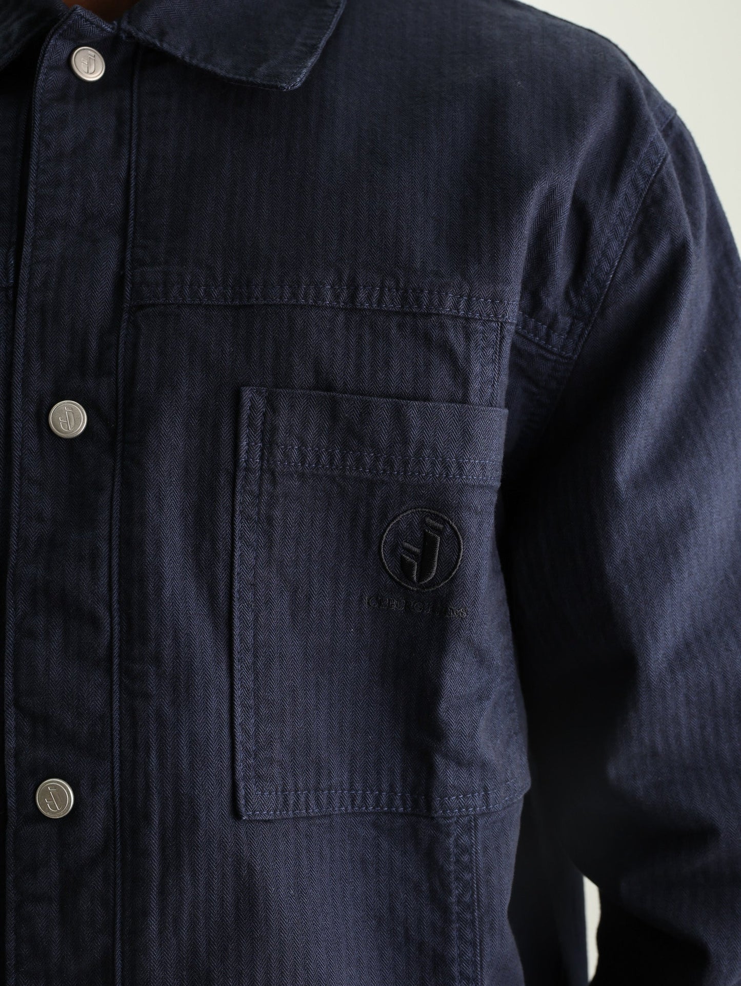 Iceberg Woven Denim Long Sleeve Shirt Blue
