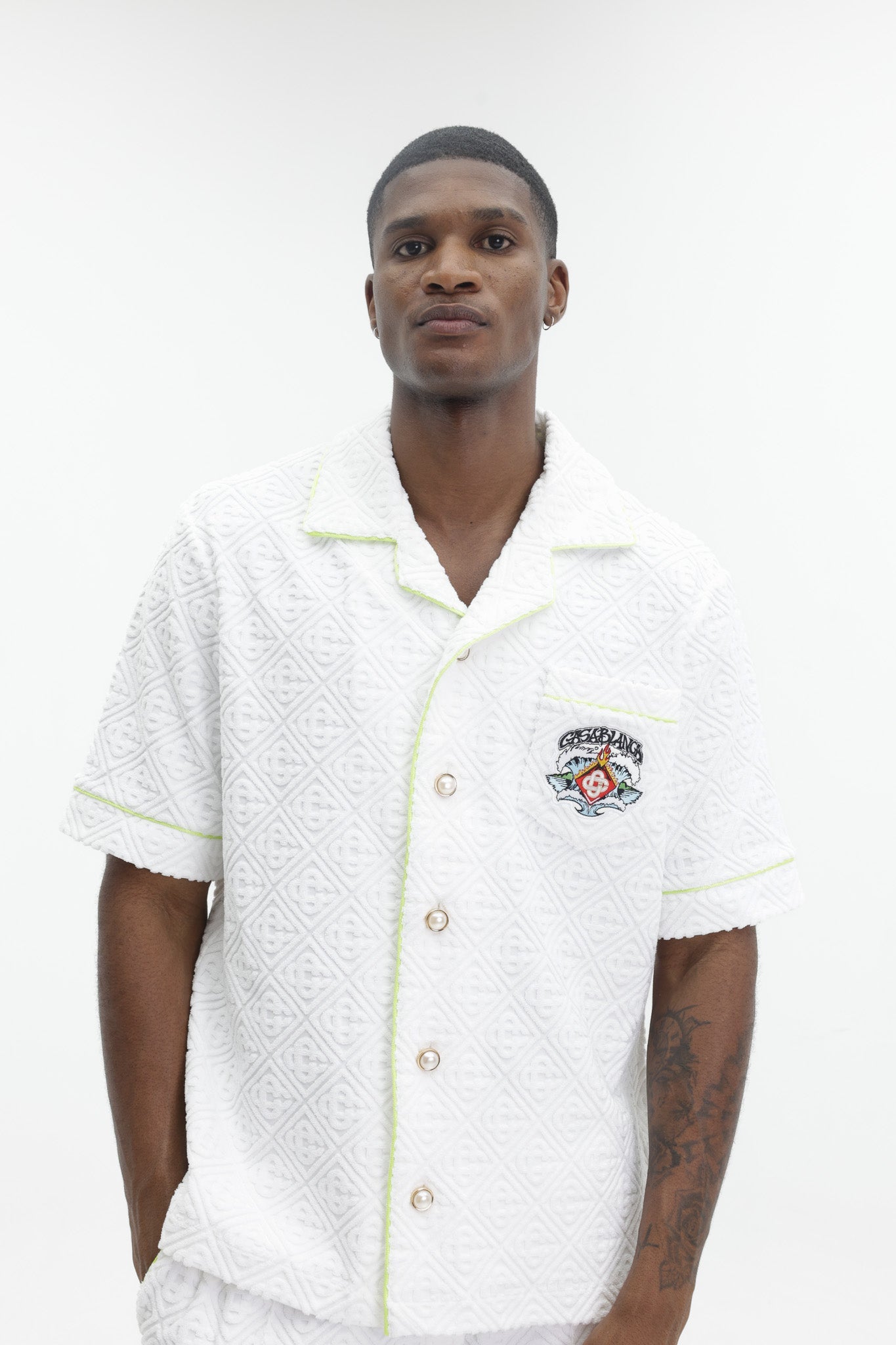 Casablanca Towelling Monogram Shirt White
