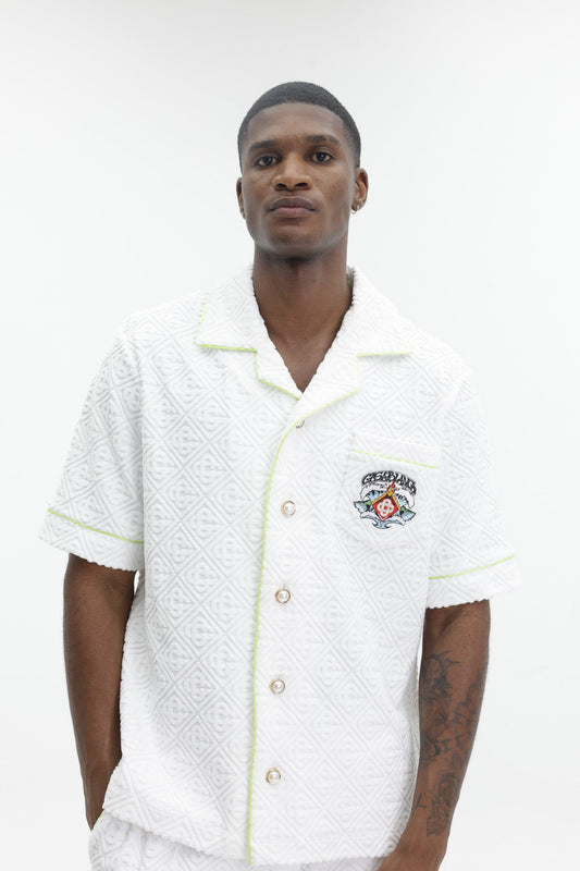 Casablanca Towelling Monogram Shirt White