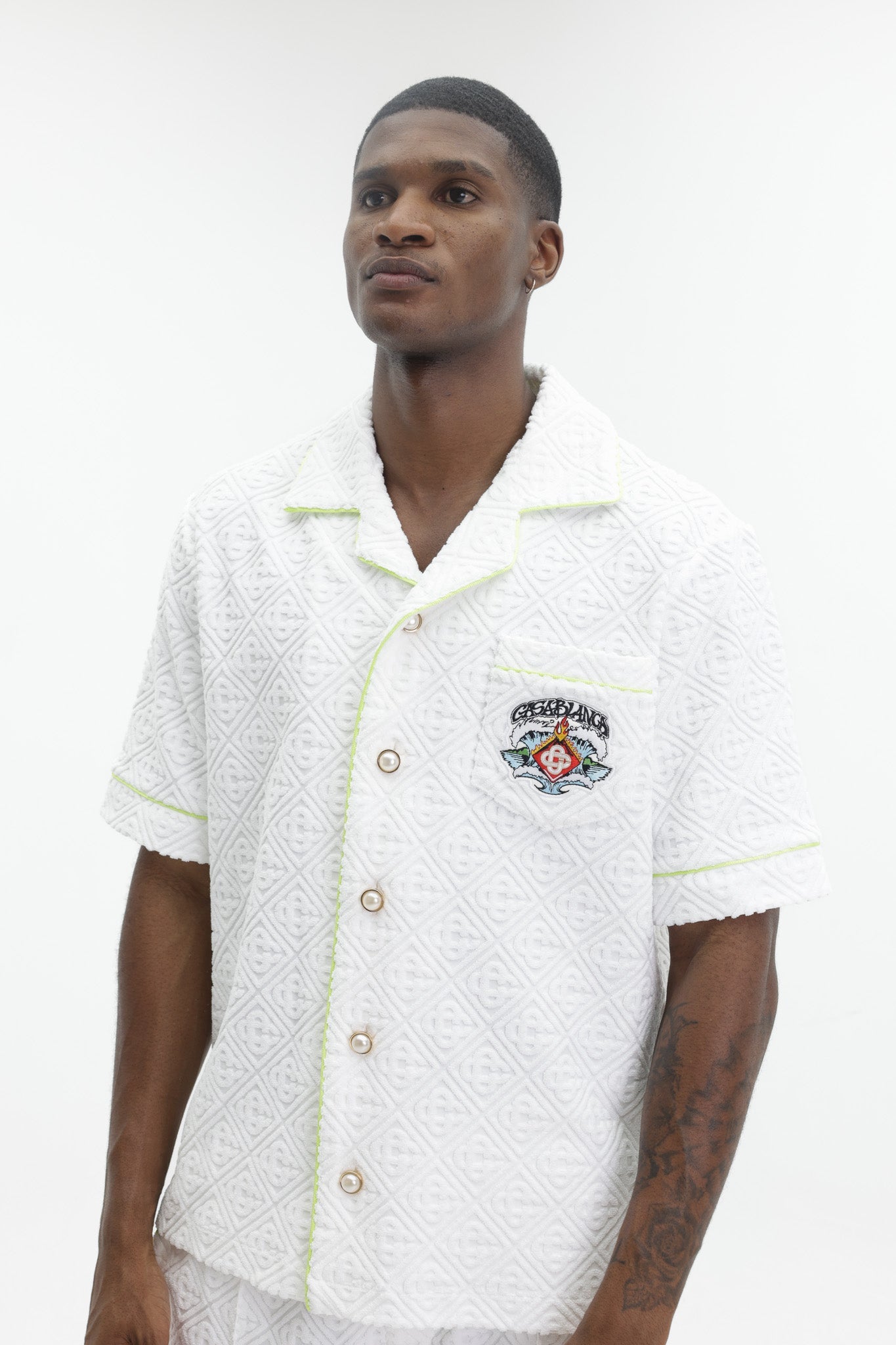 Casablanca Towelling Monogram Shirt White