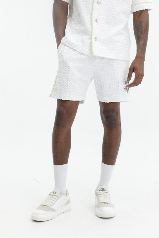 Casablanca Towelling Monogram Short White