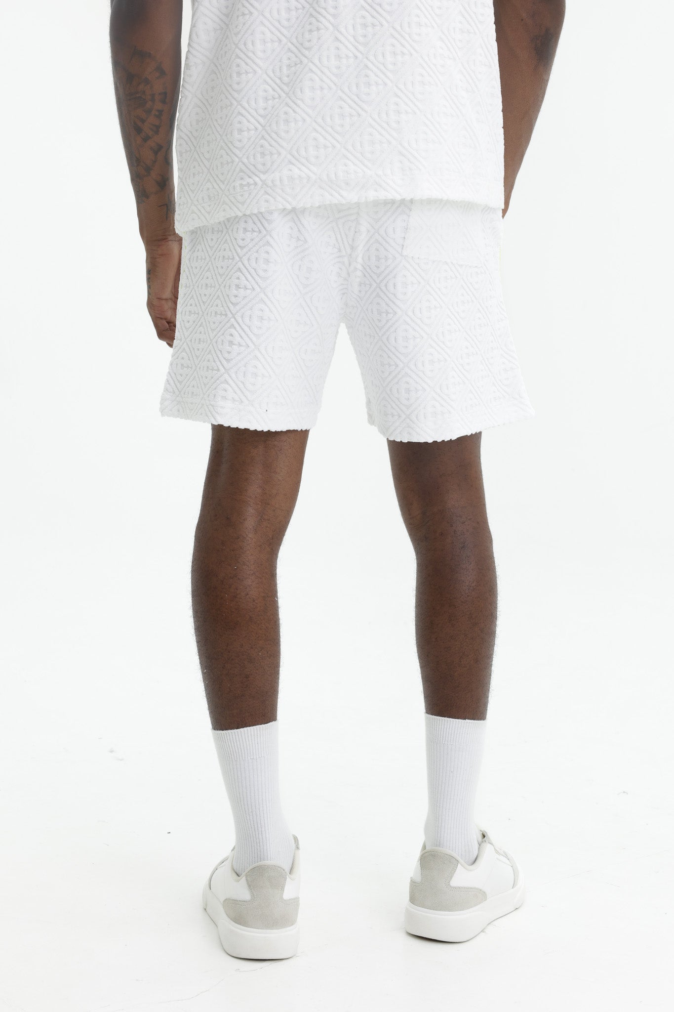 Casablanca Towelling Monogram Short White