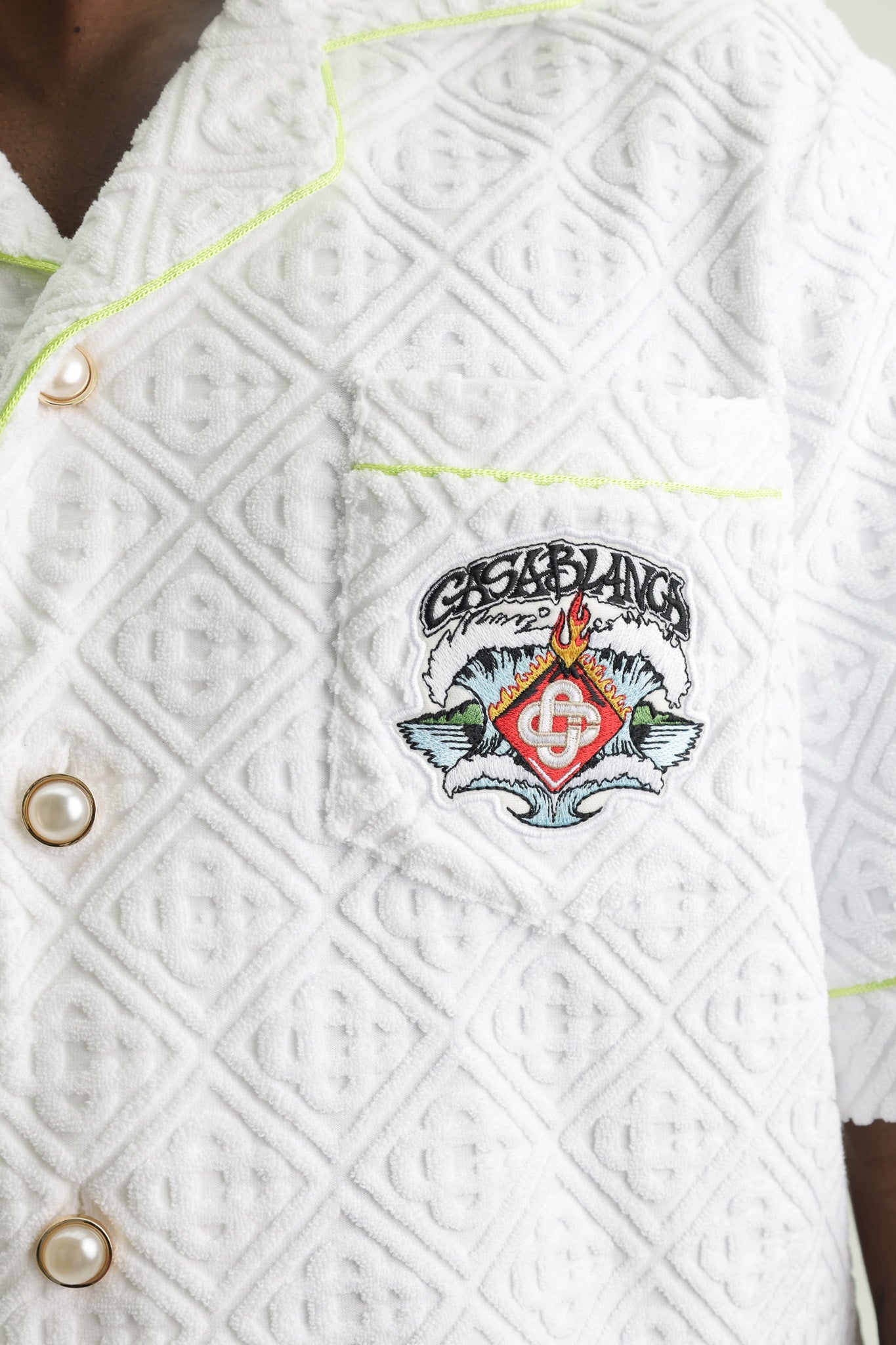 Casablanca Towelling Monogram Shirt White
