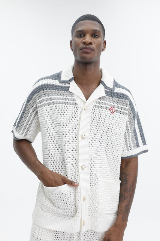Casablanca Crochet Shirt White/Grey