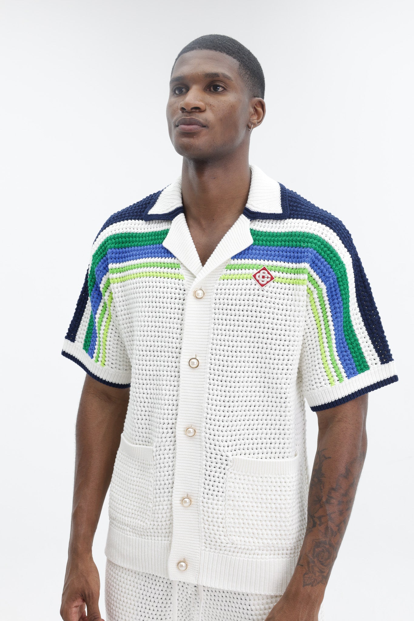 Casablanca Stripe Knit Shirt Multi