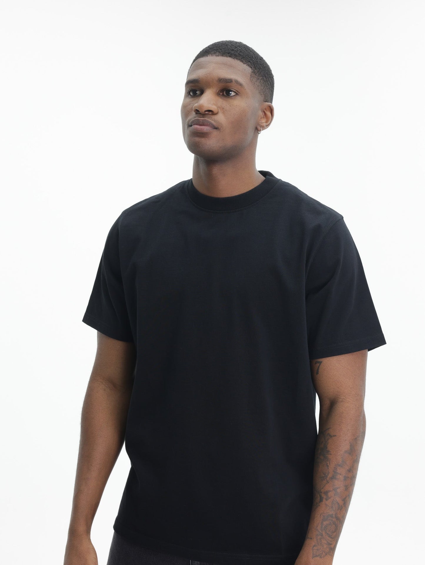 Arte T-Shirt White Logo Back Print Black