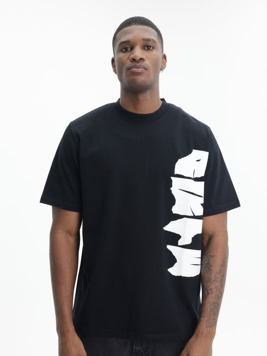 Arte T-Shirt White Logo Print Black