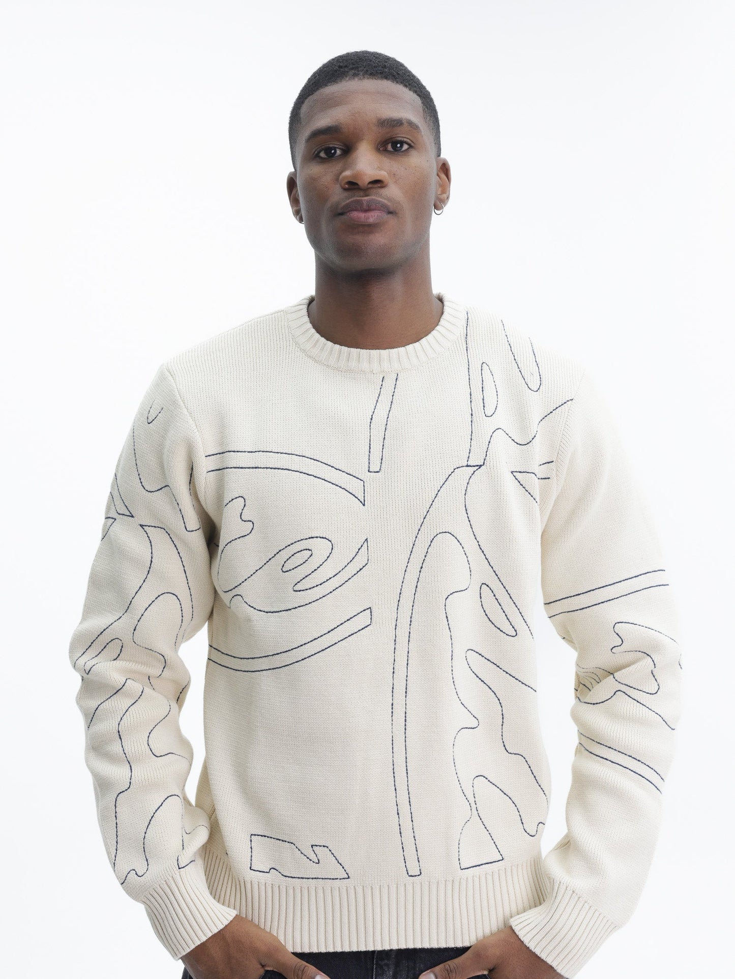 Arte T-Shirt Circle Log Knit Longsleeve Cream