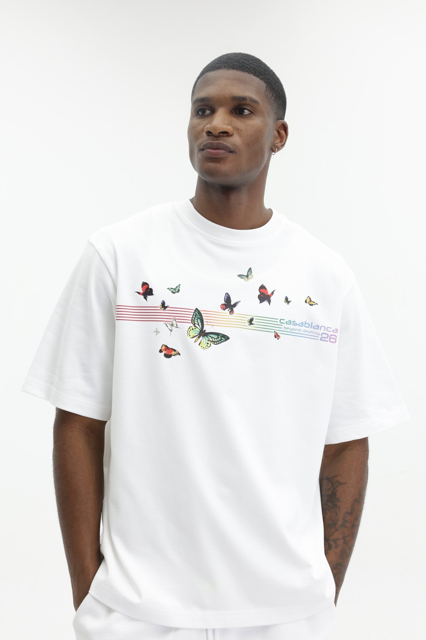 Casablanca Butterfly Oversized T-Shirt White