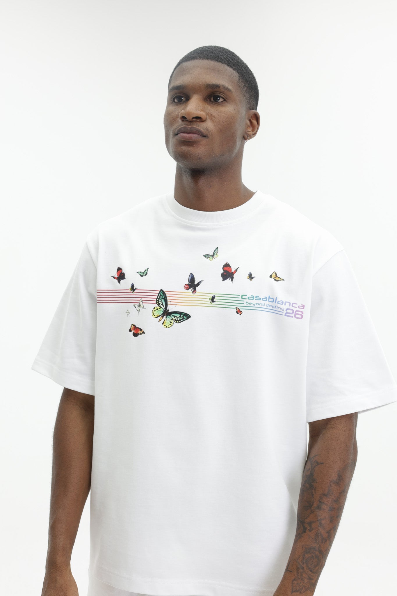 Casablanca Butterfly Oversized T-Shirt White