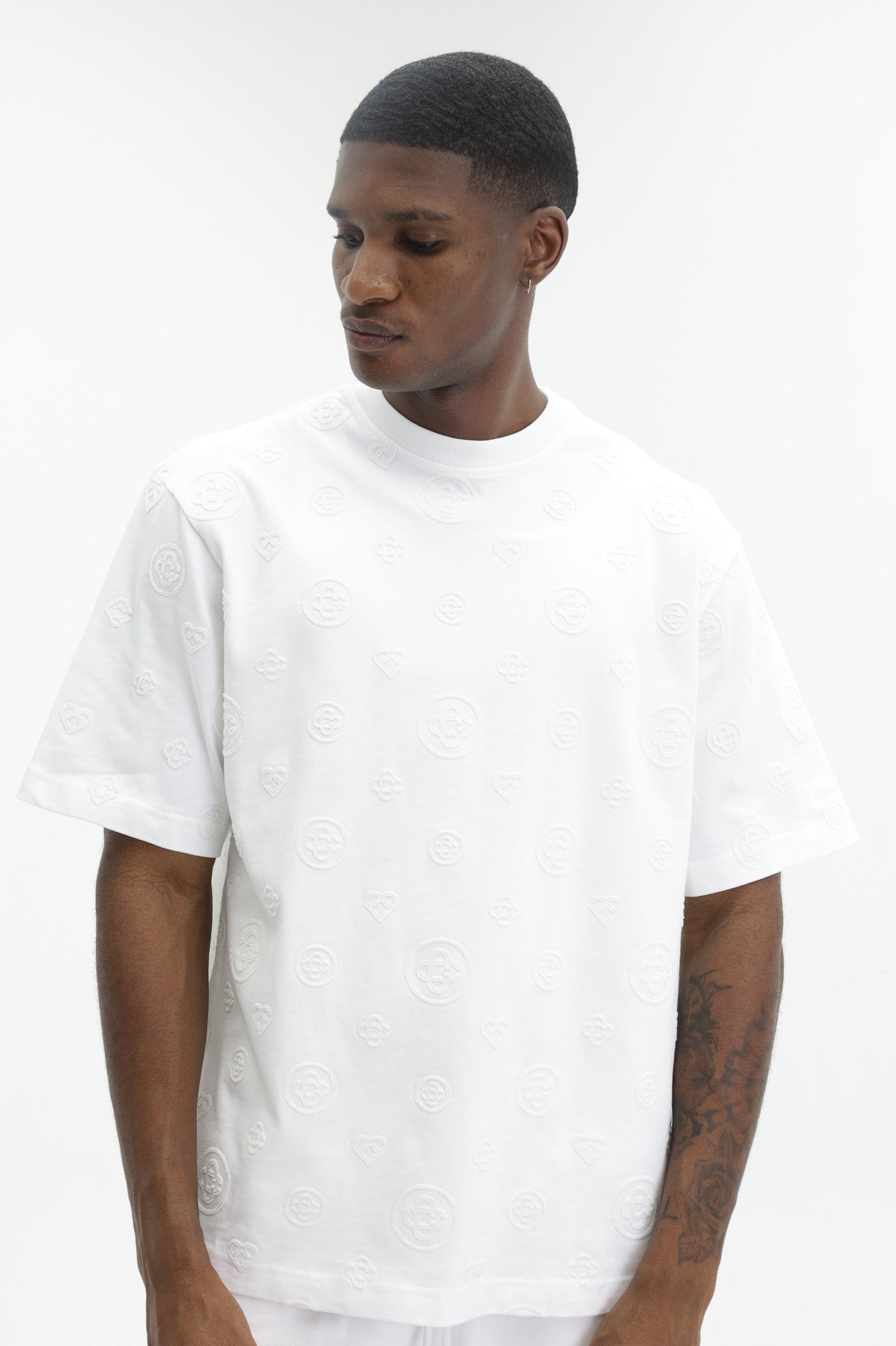 Casablanca Applique Monogram Oversized T-Shirt White